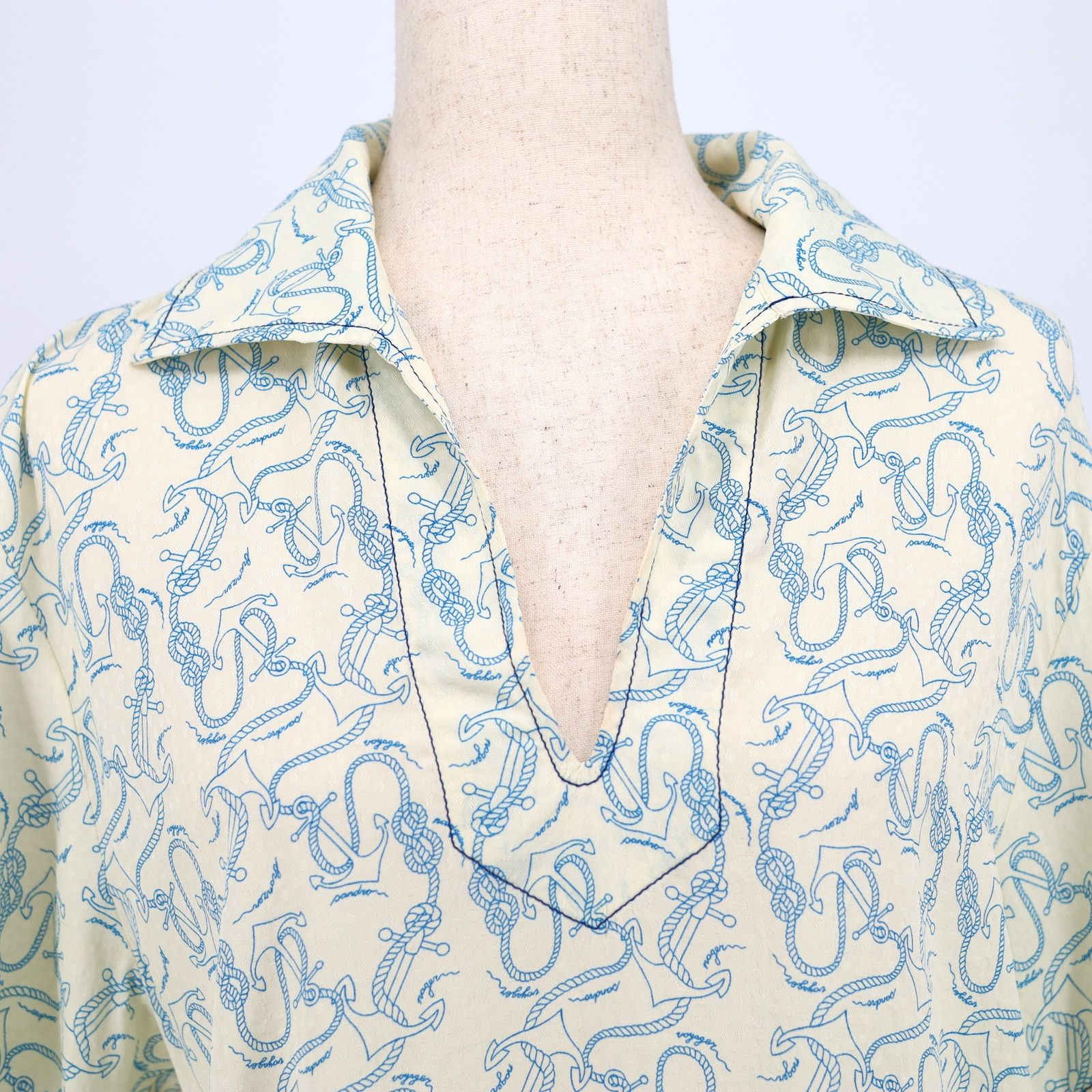 Sandro Sandro Paris Women Ecru Viscose Blouse Size 1 / Small Size S / US 4 / IT 40 - 6 Thumbnail