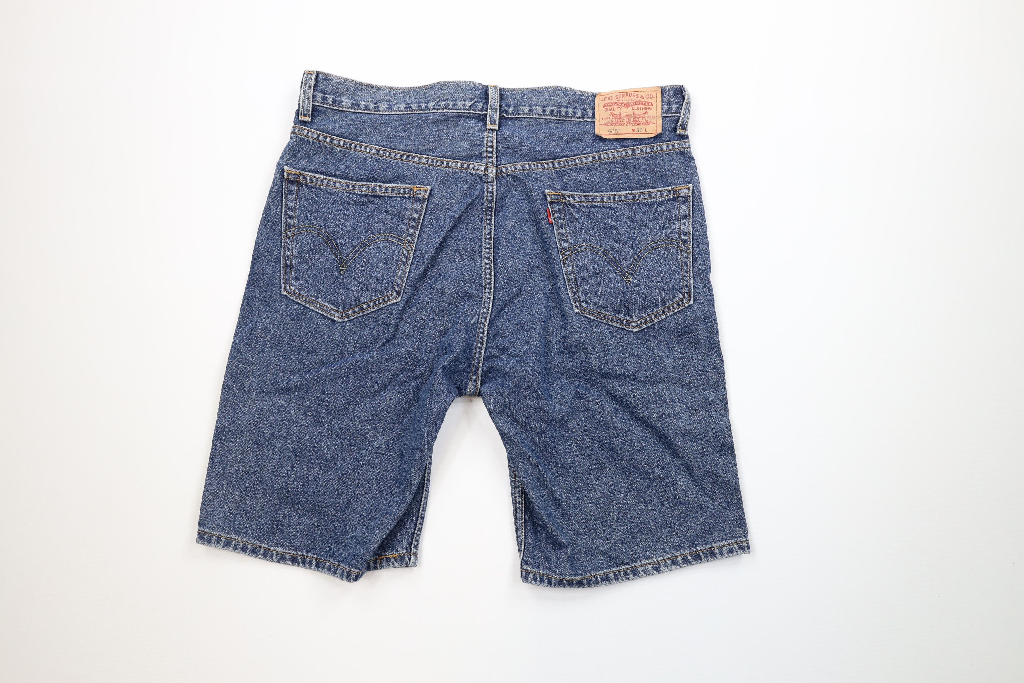 Levi's × Vintage Vintage Y2K Levis 505 Regular Fit Denim Jean Shorts Jorts Size US 36 / EU 52 - 5 Thumbnail