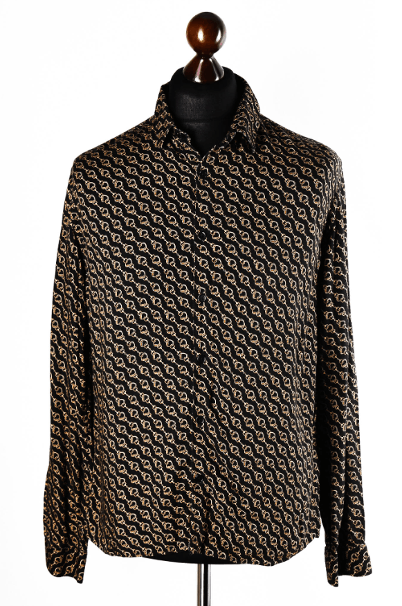 The Kooples The Kooples Chain Print Relaxed Viscose Shirt Size L Size US L / EU 52-54 / 3 - 1 Thumbnail
