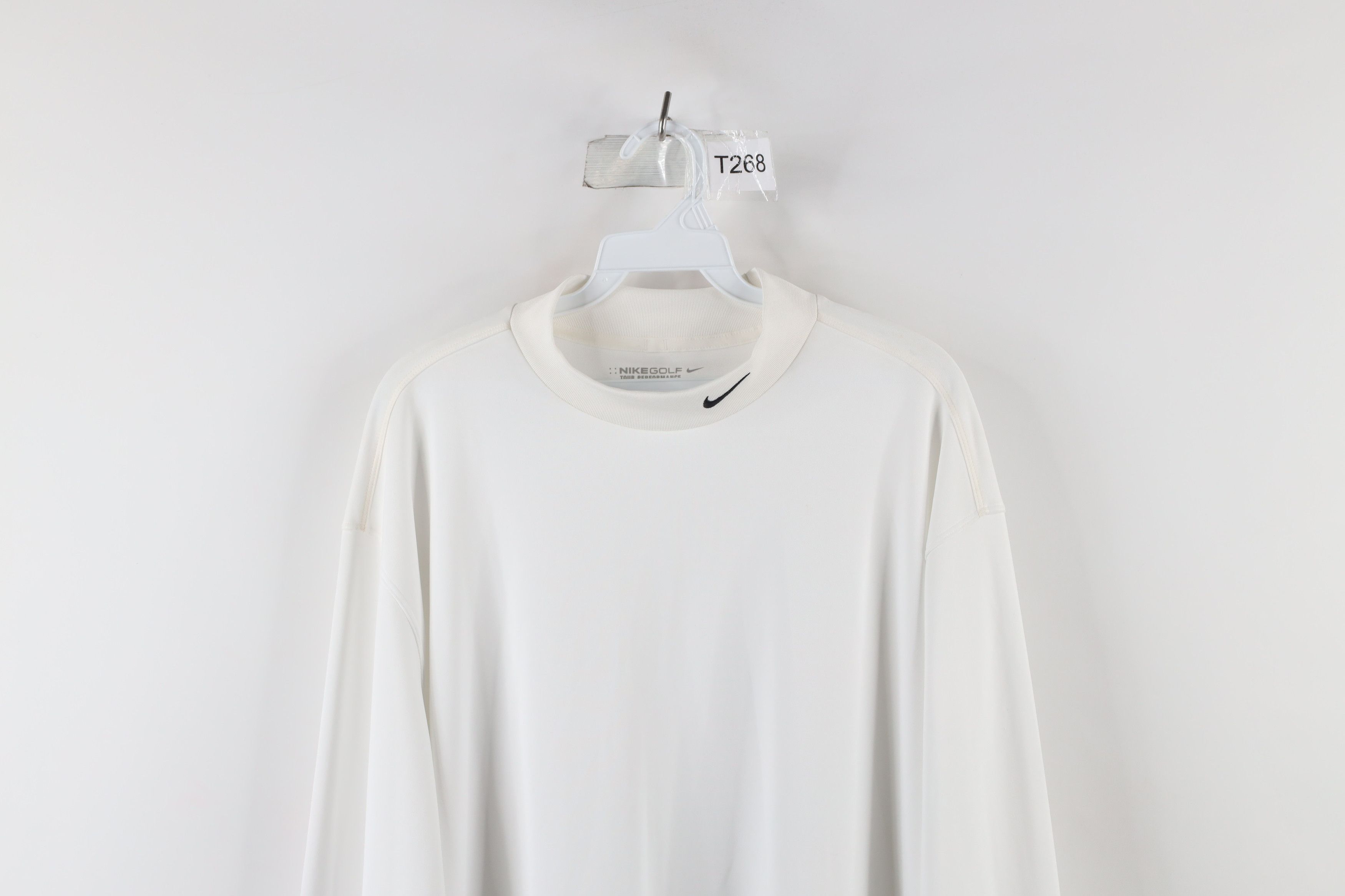 Nike × Vintage Vintage Nike Golf Scott Mini Swoosh Mock Neck T-Shirt White Size US XL / EU 56 / 4 - 2 Thumbnail
