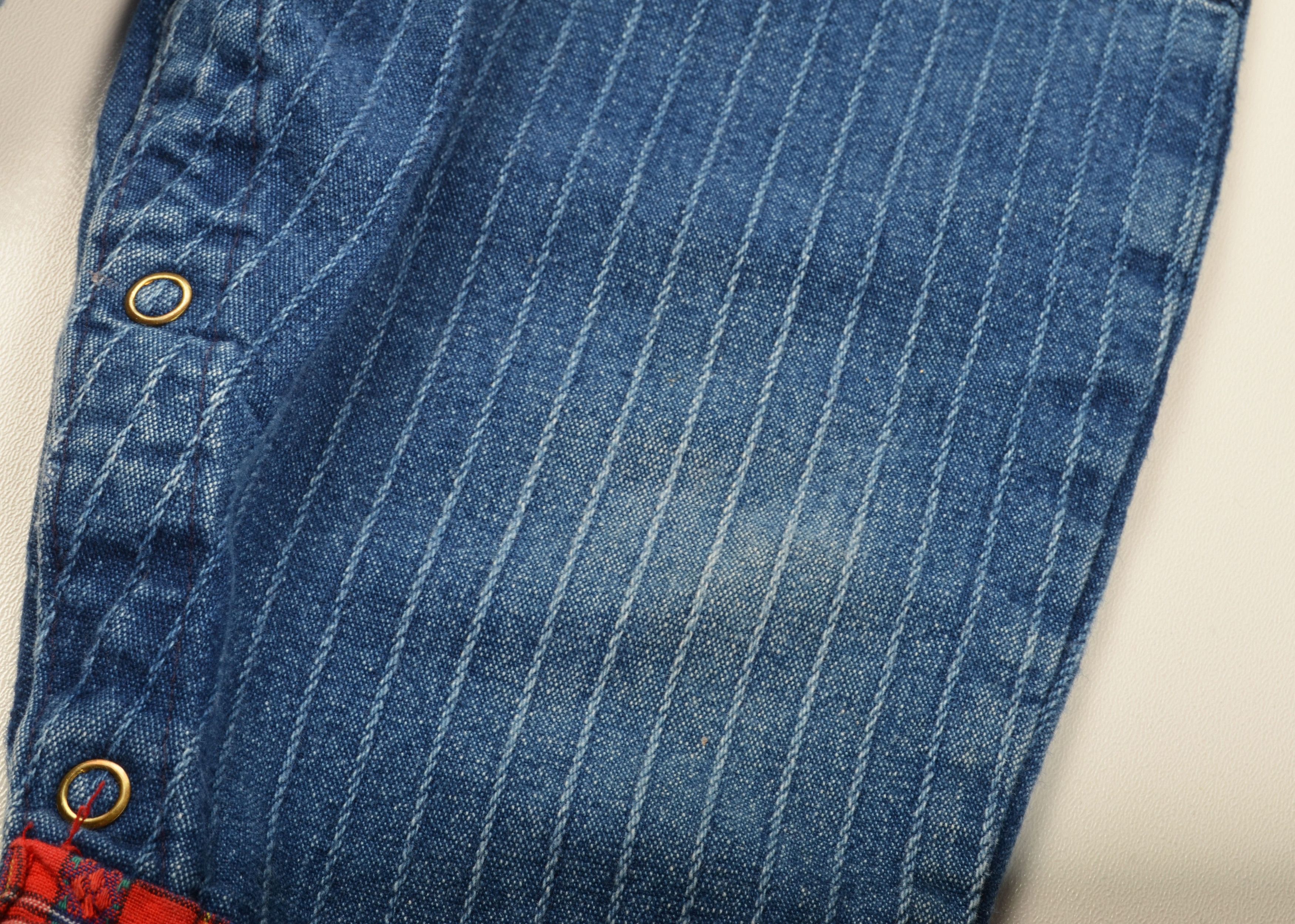 Oshkosh Vintage Oshkosh B’gosh Baby Striped Kitty Denim Overalls Size XXS / US 00 / IT 34 - 5 Thumbnail