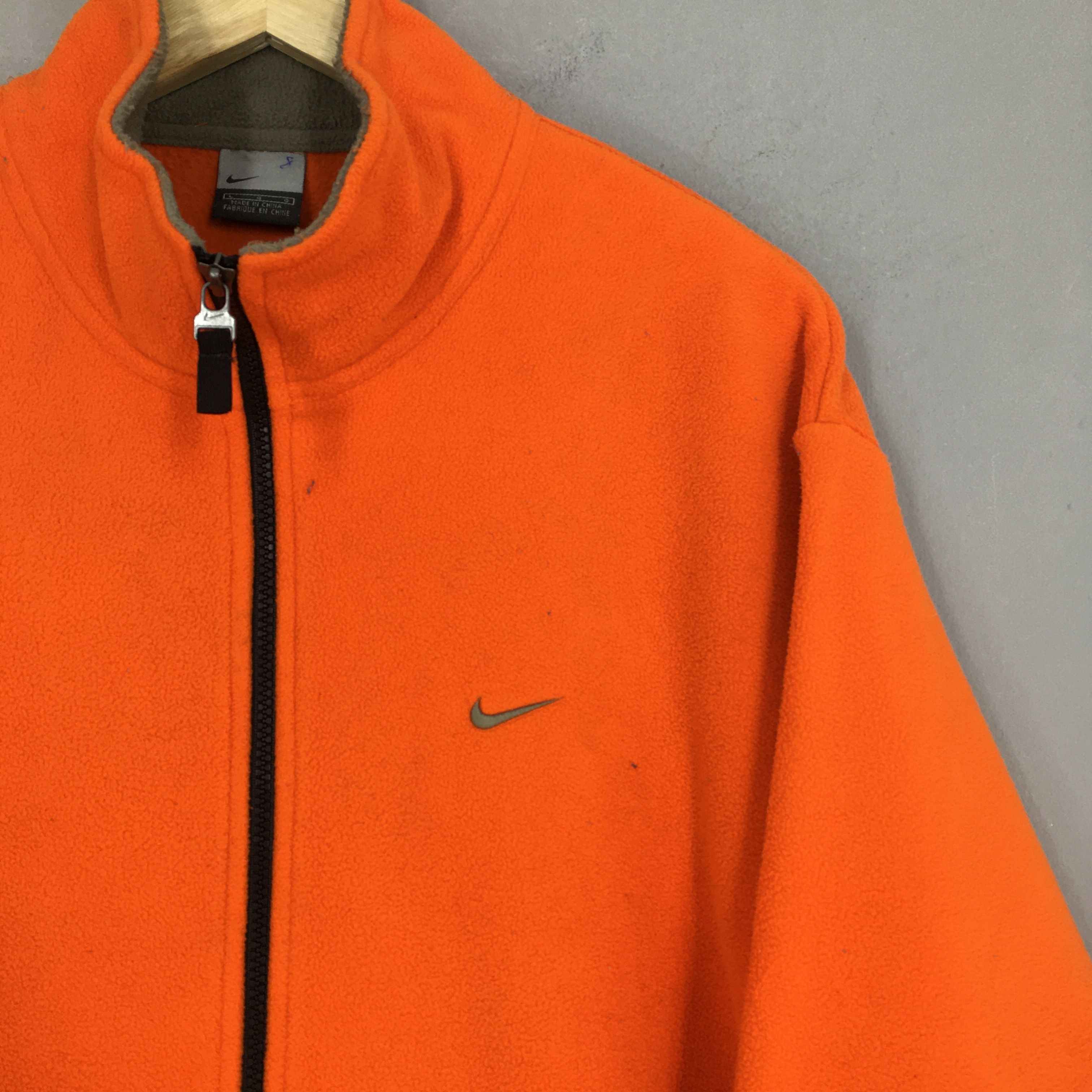 Nike × Vintage Vintage Y2K Nike Swoosh Orange Fleece Sweater Large Size US L / EU 52-54 / 3 - 2 Thumbnail