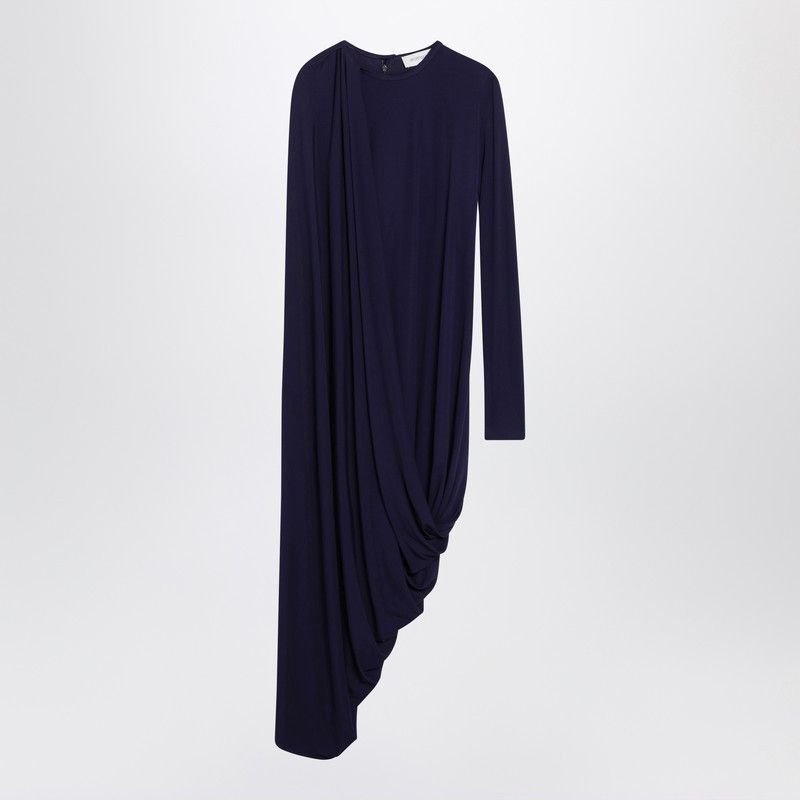 Sportmax Sportmax Dark Purple Draped Asymmetric Dress Size ONE SIZE - 1 Thumbnail