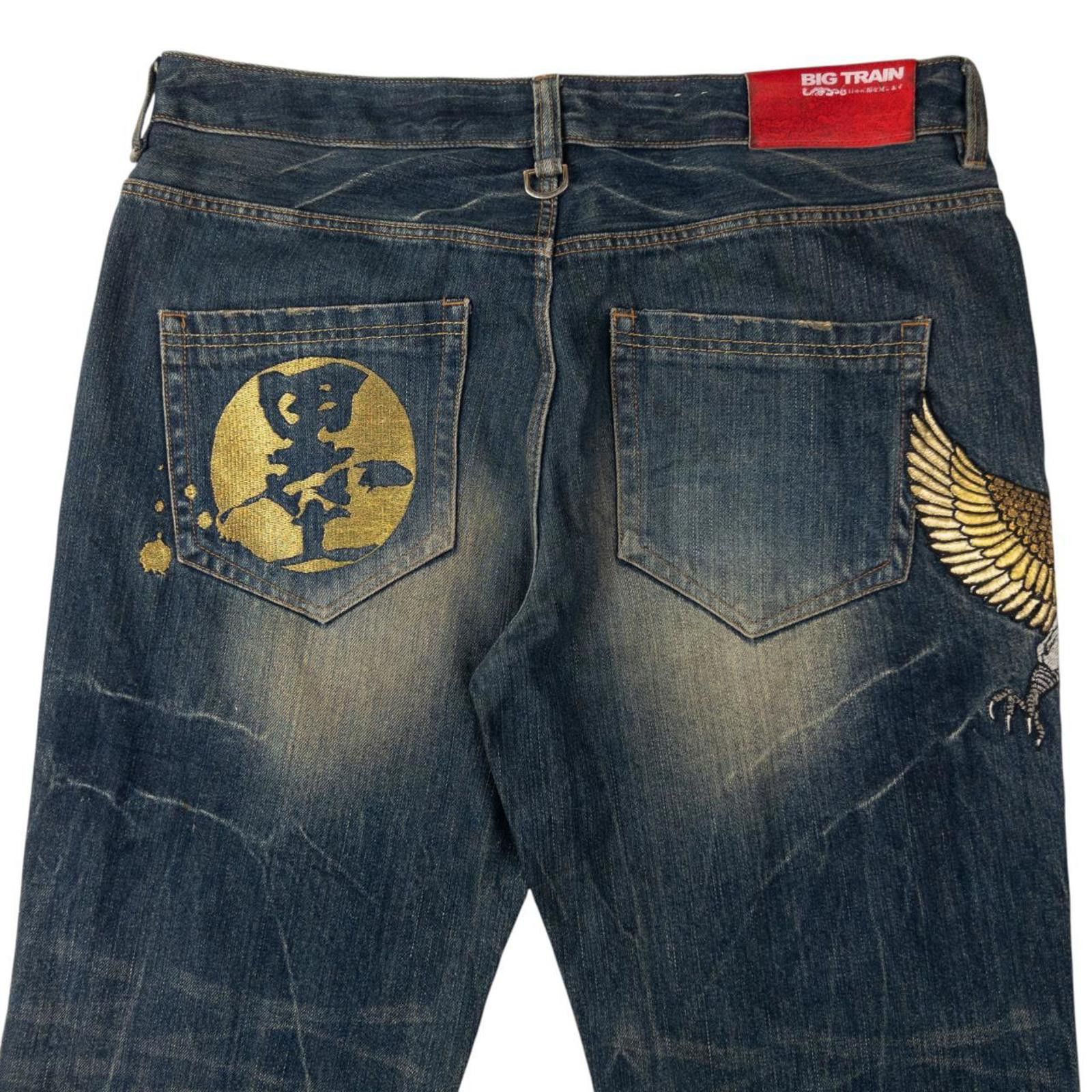 The Unbranded Brand Vintage Big Train Embroidered Eagle Denim Jeans Size W39 Size US 38 / EU 54 - 2 Thumbnail