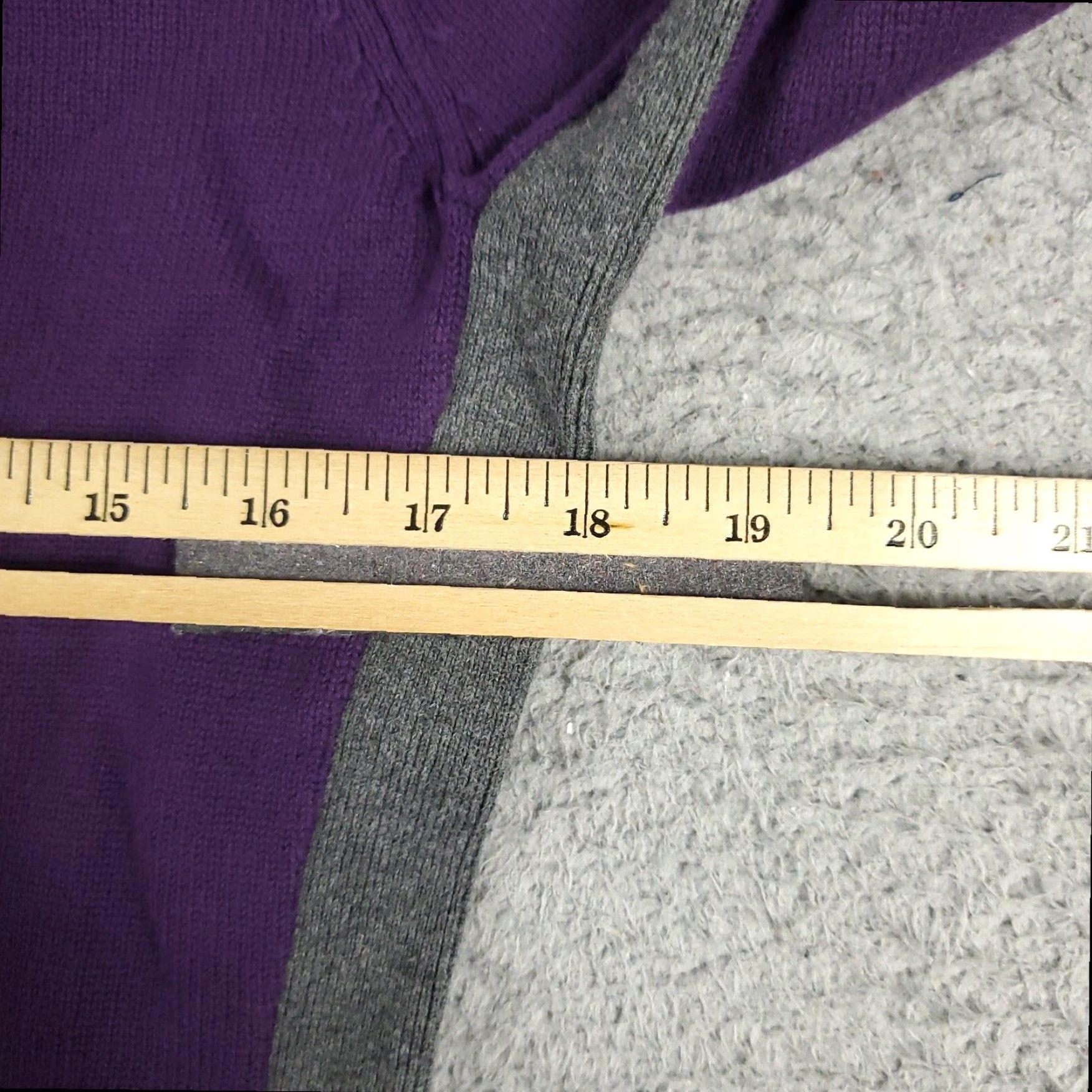 Tommy Hilfiger Tommy Hilfiger Women's Large Purple 1/4 Zip Crew Neck Sweater Pullover Cotton Blend Long Sleeve Size L / US 10 / IT 46 - 7 Thumbnail