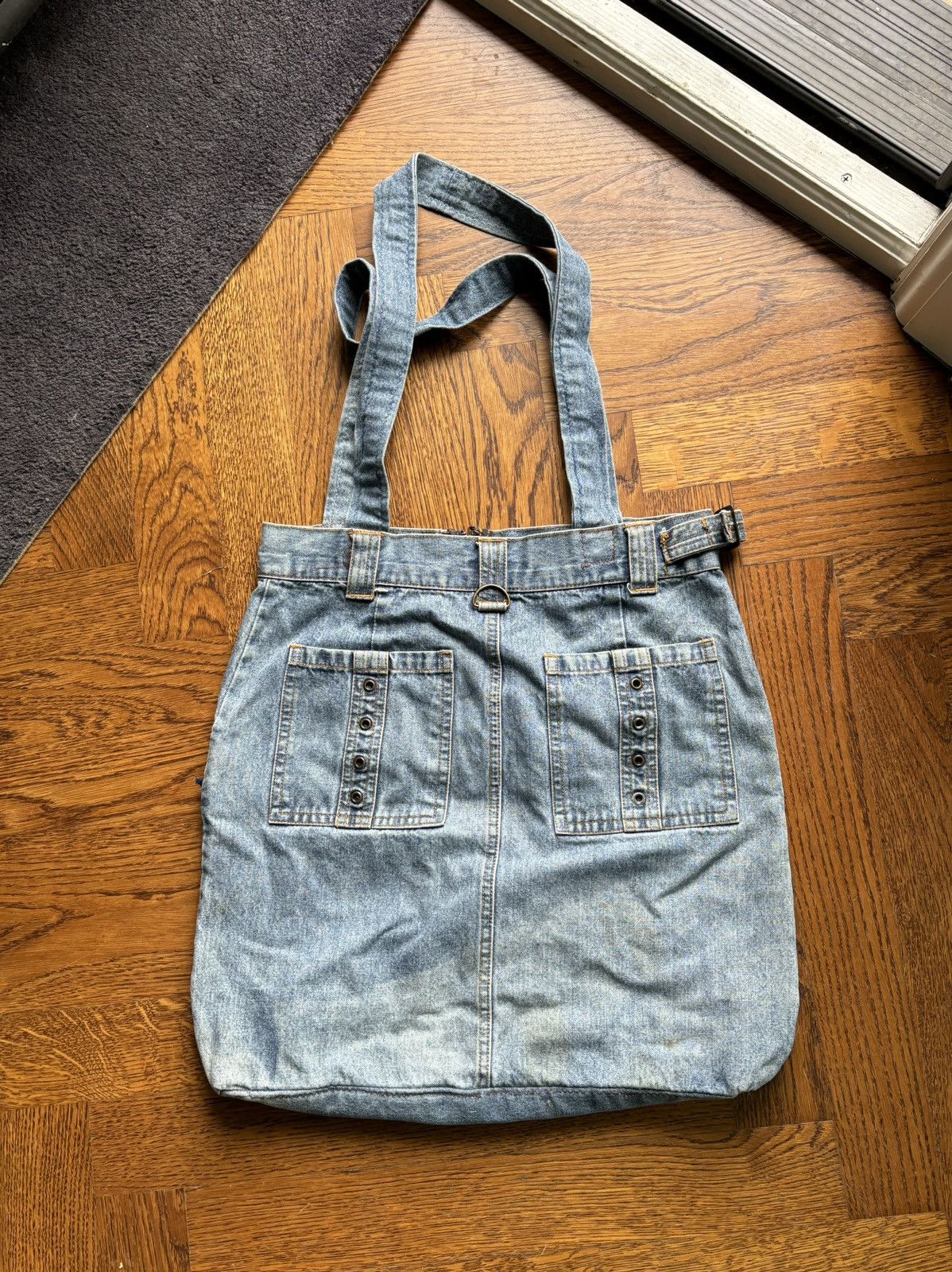 Levi's Vintage Denim Tote Bag Jote Jurse 90s Y2K Jean Sack Rework Size ONE SIZE - 8 Thumbnail