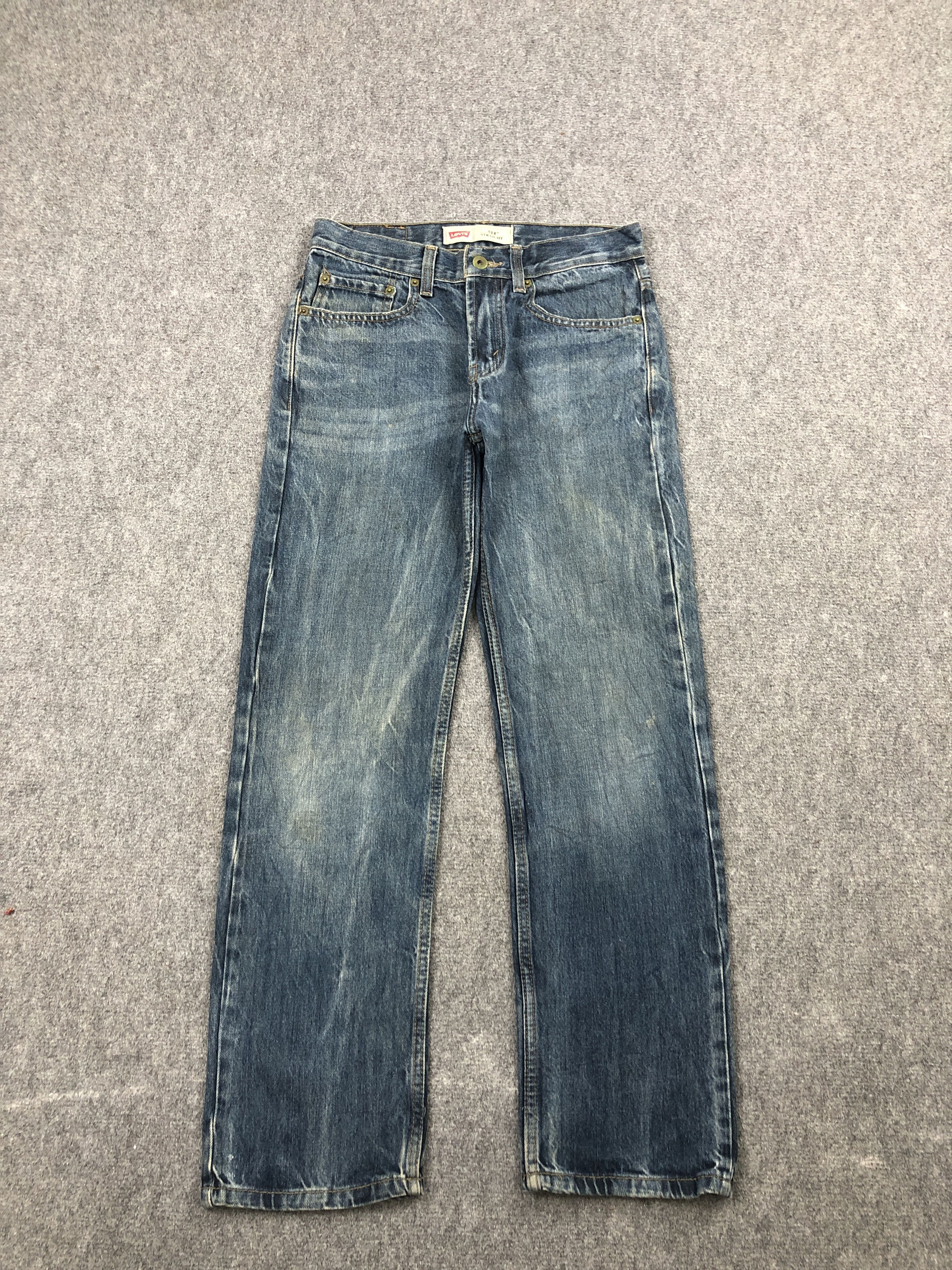image of Levis 514 Faded Blue Jeans in Blue Denim, Men's (Size 37)