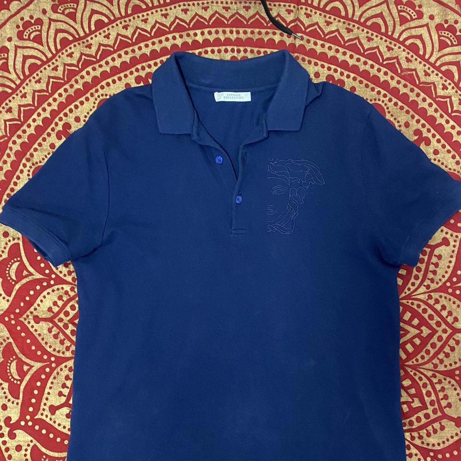 Other Versace Collection Men's Navy Blue Polo Shirt Size US M / EU 48-50 / 2 - 2 Thumbnail
