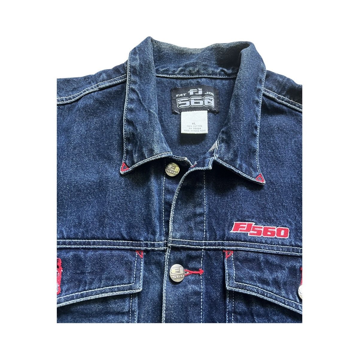 Vintage Vintage FJ560 Fat Joe Men’s Thrashed Denim Jacket Sz XL Size US XL / EU 56 / 4 - 2 Thumbnail
