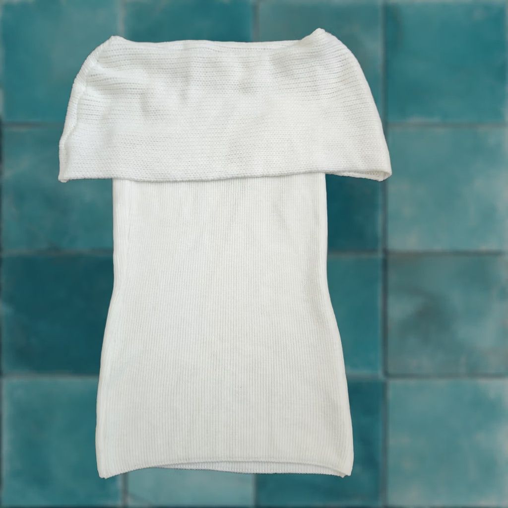Vintage Twenty One Women's White Off Shoulder Blouse - Size S, One Shoulder, Sleeveless, Pullover, Casual Party/Cocktail Travel, Regular Fit - Hand Wash Only Size S / US 4 / IT 40 - 1 Thumbnail