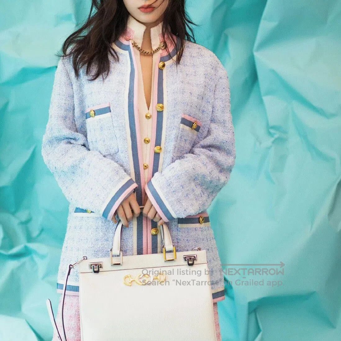Gucci blue pink tweed chanel style jacket. Size M / US 6-8 / IT 42-44 - 6 Thumbnail