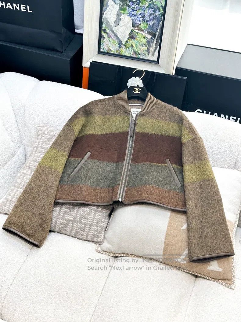 Hermes Hermes Green and Brown Short Jacket Size XXS / US 00 / IT 34 - 1 Thumbnail