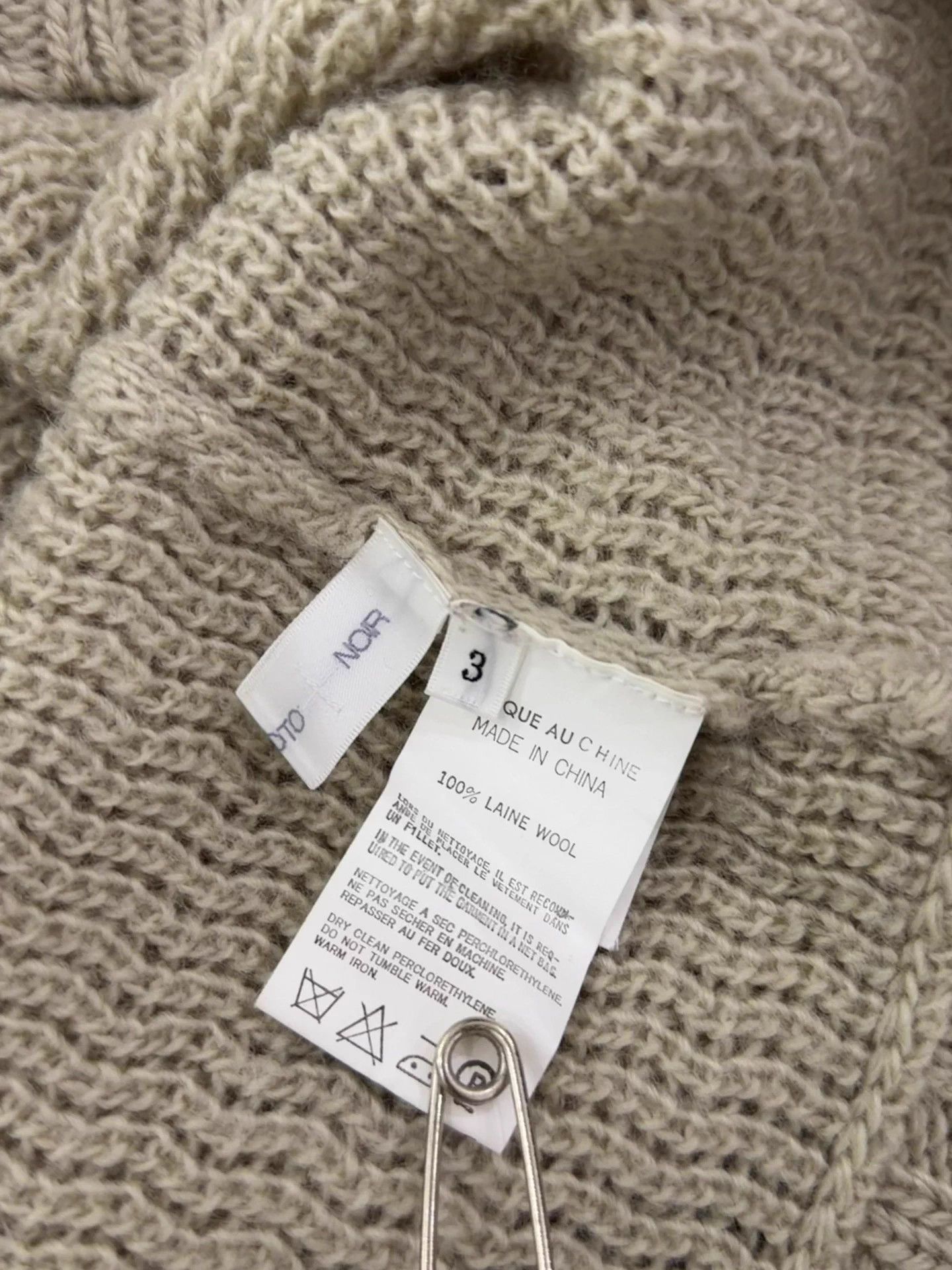 Yohji Yamamoto Yohji Yamamoto Oatmeal Wool Scarf Wrap Knit Top Size L / US 10 / IT 46 - 9 Thumbnail