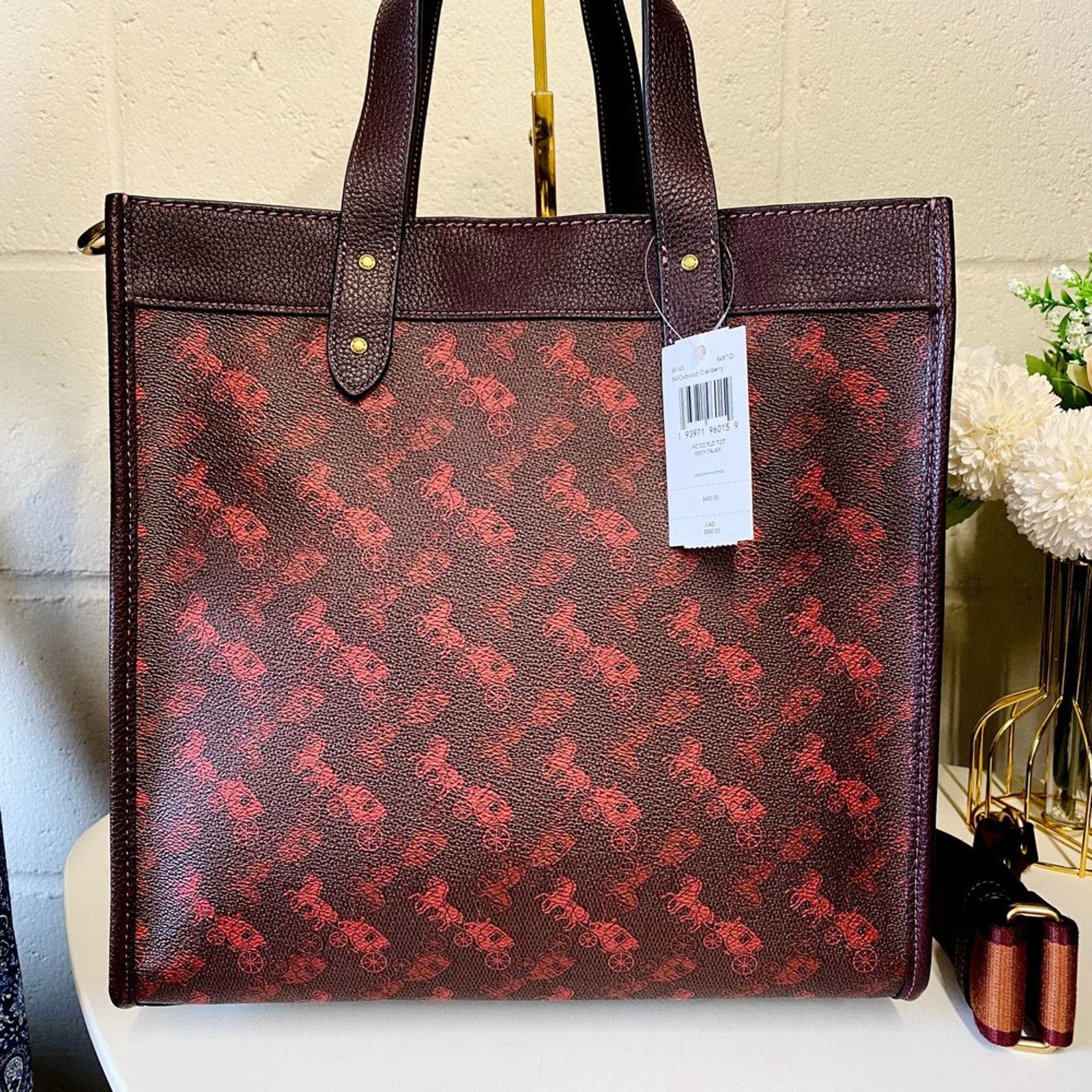 Coach Coach 89143 Field Tote With Horse And Carriage Print IN red Size ONE SIZE - 4 Thumbnail