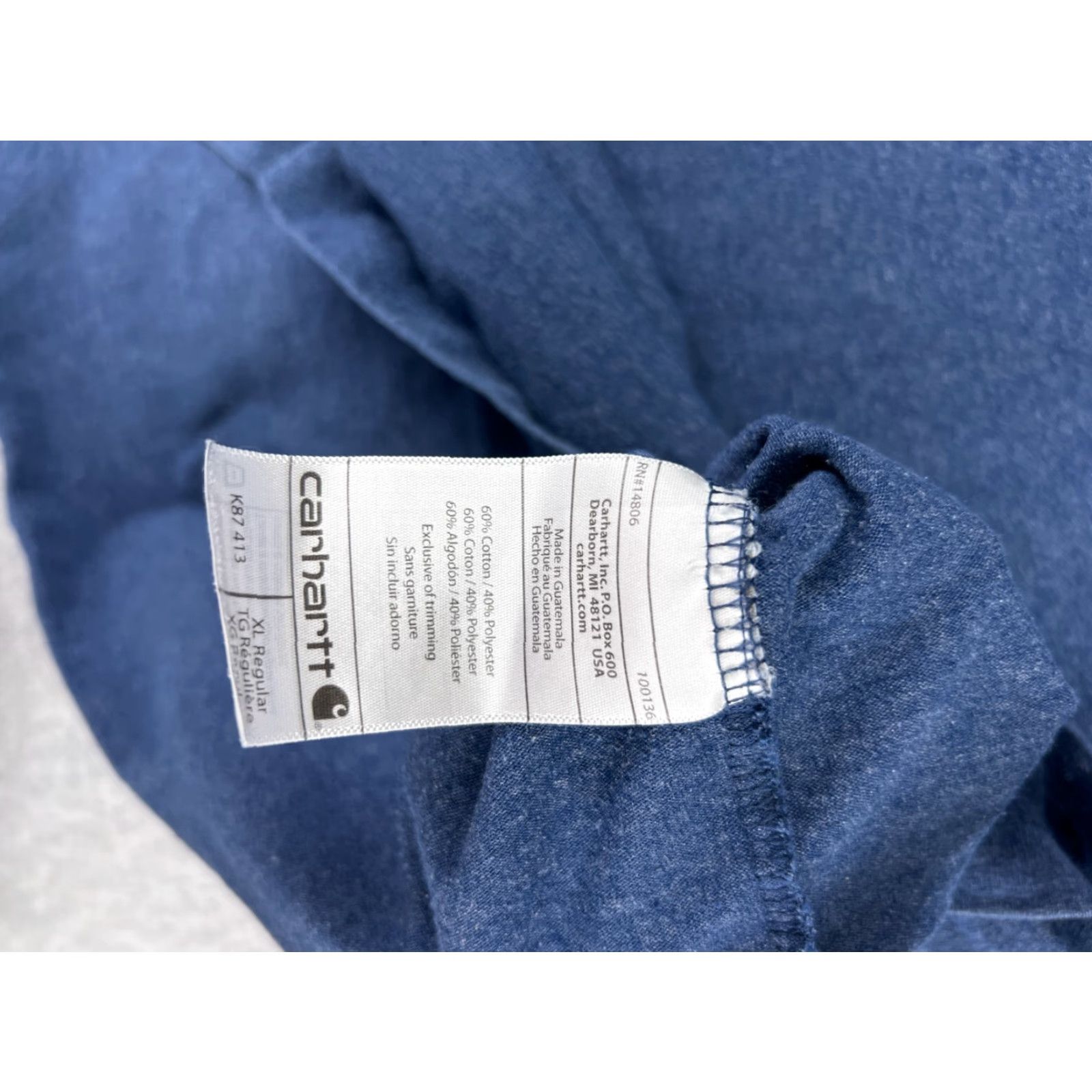Carhartt Carhartt Shirt Men XL Blue Short Sleeve Crew Neck Cotton Jersey Pocket Size US XL / EU 56 / 4 - 5 Thumbnail