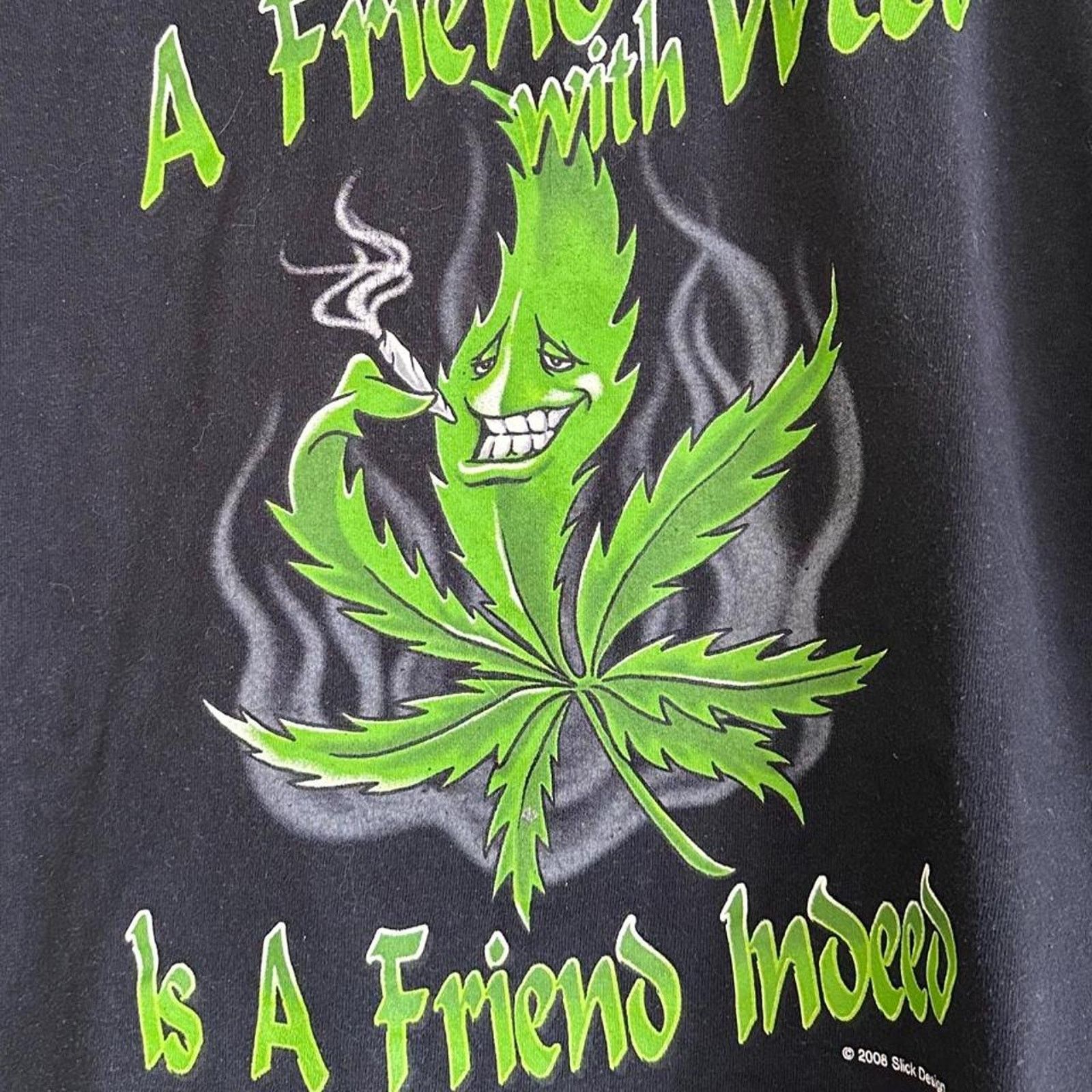 Anvil × Vintage Vintage 2008 Weed Shirt Size US L / EU 52-54 / 3 - 3 Thumbnail