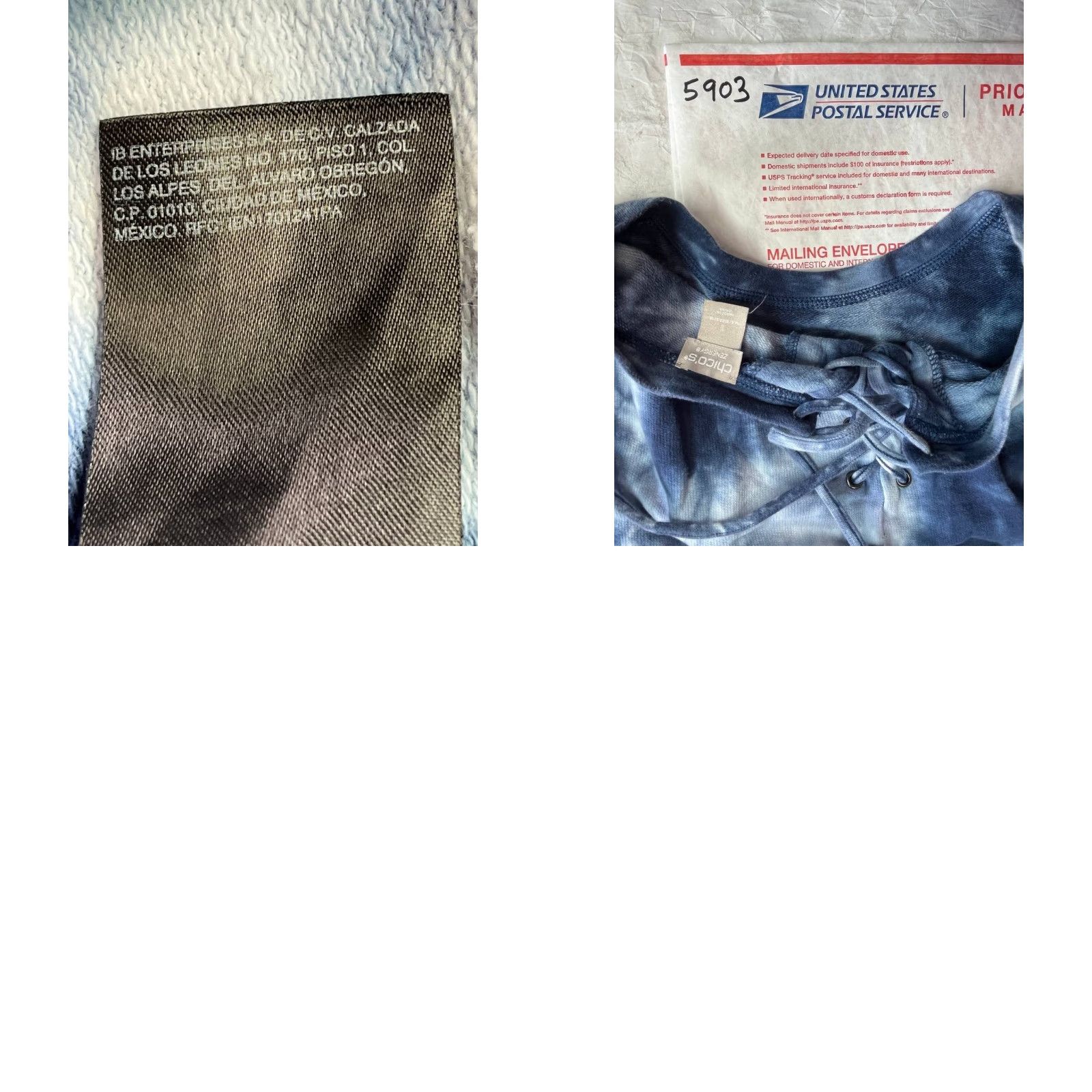 Vintage Chico’s Zenergy Star Tie-Dye Dress Blue White Women’s Size 1 Pockets Loose Fit Size XS / US 0-2 / IT 36-38 - 8 Thumbnail