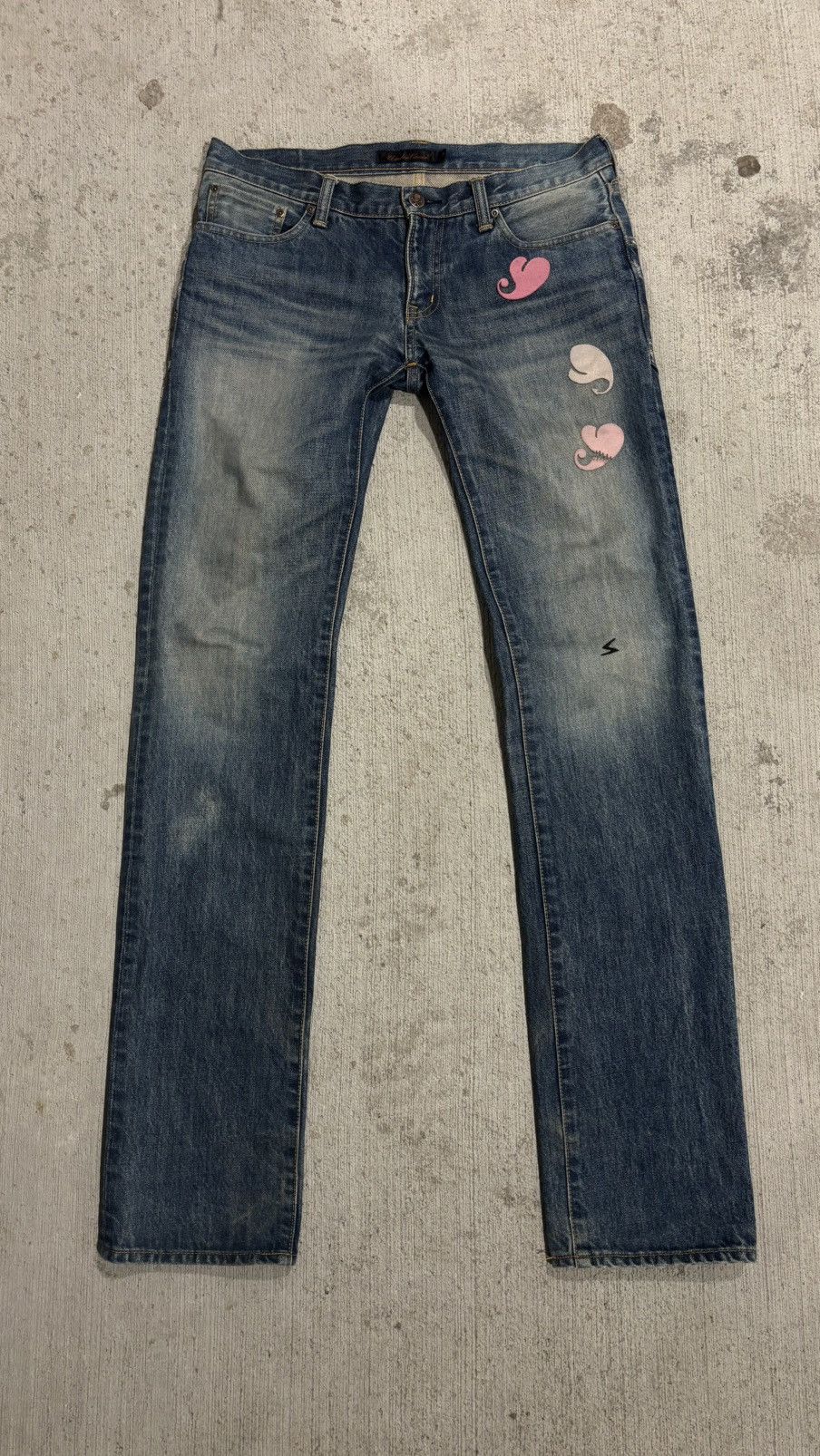 Undercover Undercover AW2005 Arts & Craft Boro Heart Denim Size US 32 / EU 48 - 1 Thumbnail