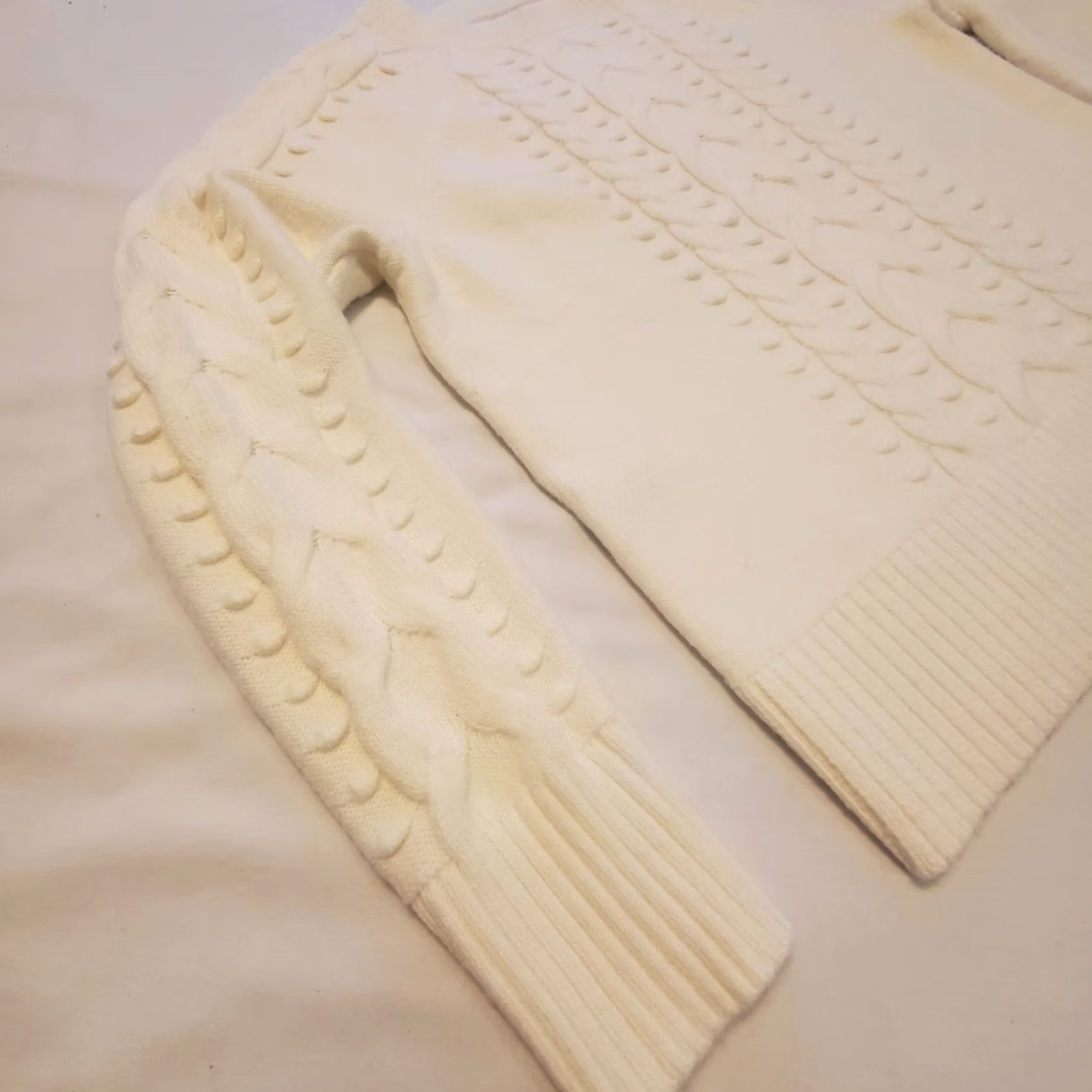 Ann Taylor Ann Taylor White Sweater Womens Sz Medium Cable Knit Soft L/S Winter Warm Size M / US 6-8 / IT 42-44 - 6 Thumbnail
