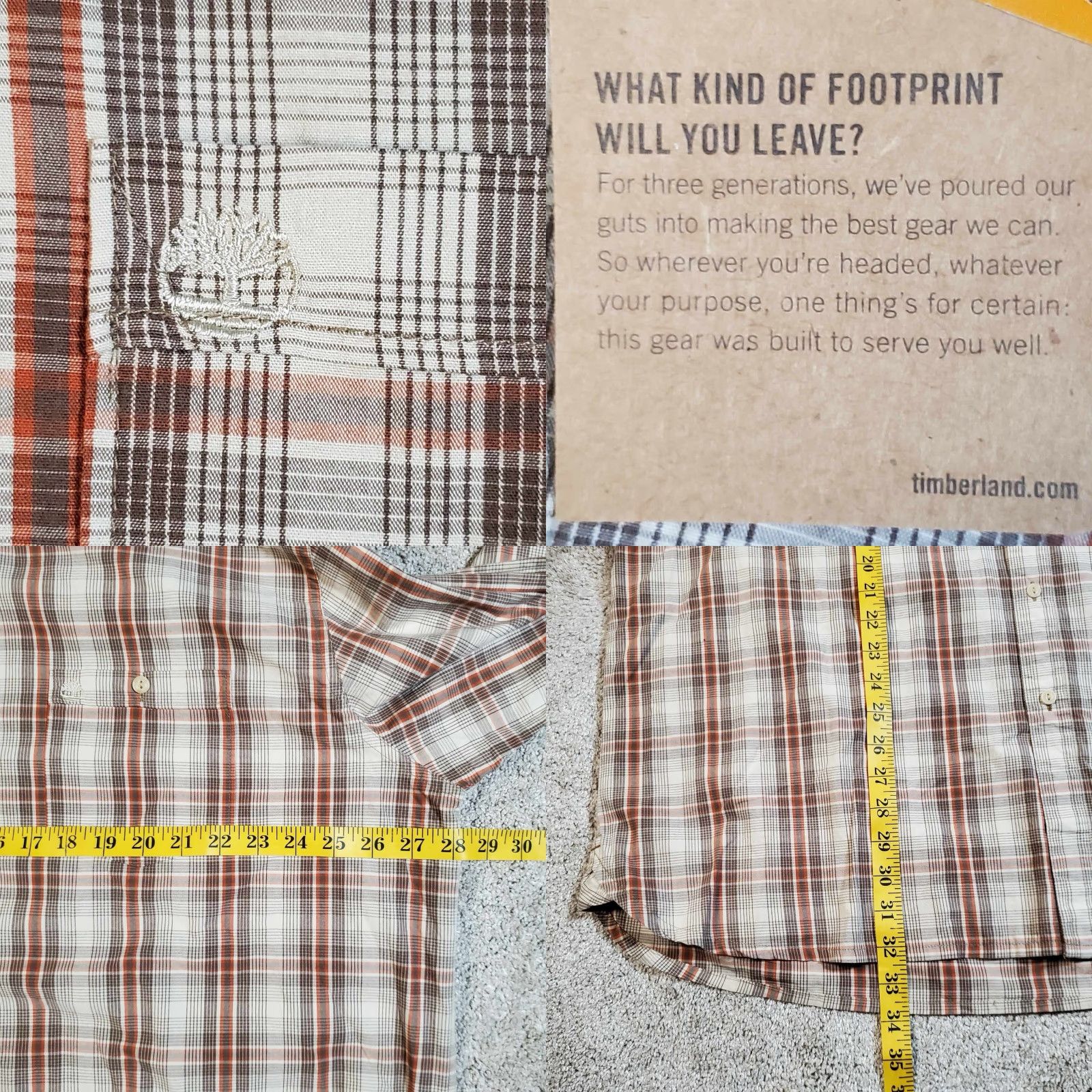 Timberland VINTAGE Timberland Button-Up Shirt Mens Long Sleeve Bombay Orange NWT Plaid XL /TG Size US XL / EU 56 / 4 - 8 Thumbnail