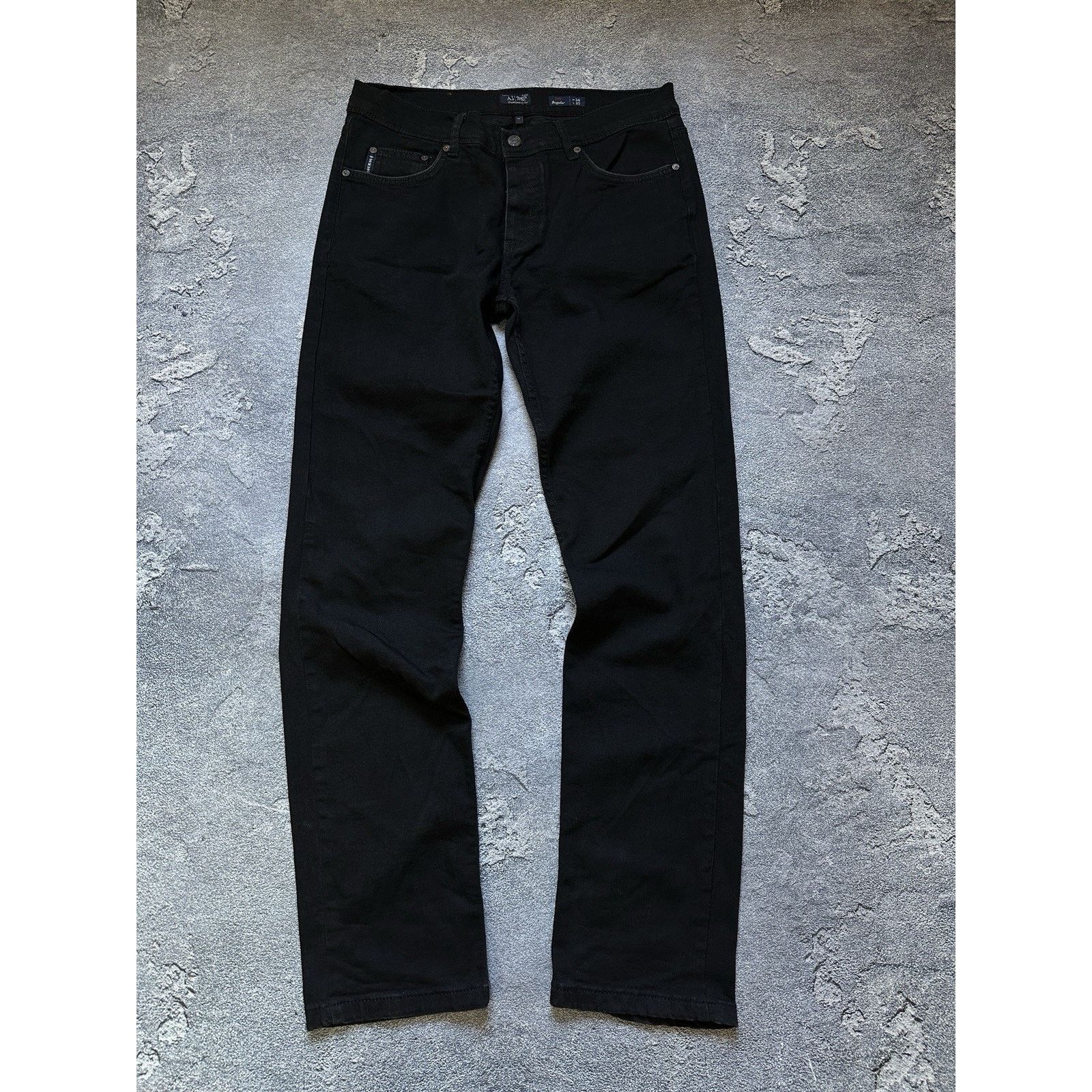 Armani Armani Jeans Metal Logo Black Regular Fit Mens Denim Pants Size US 34 / EU 50 - 2 Thumbnail