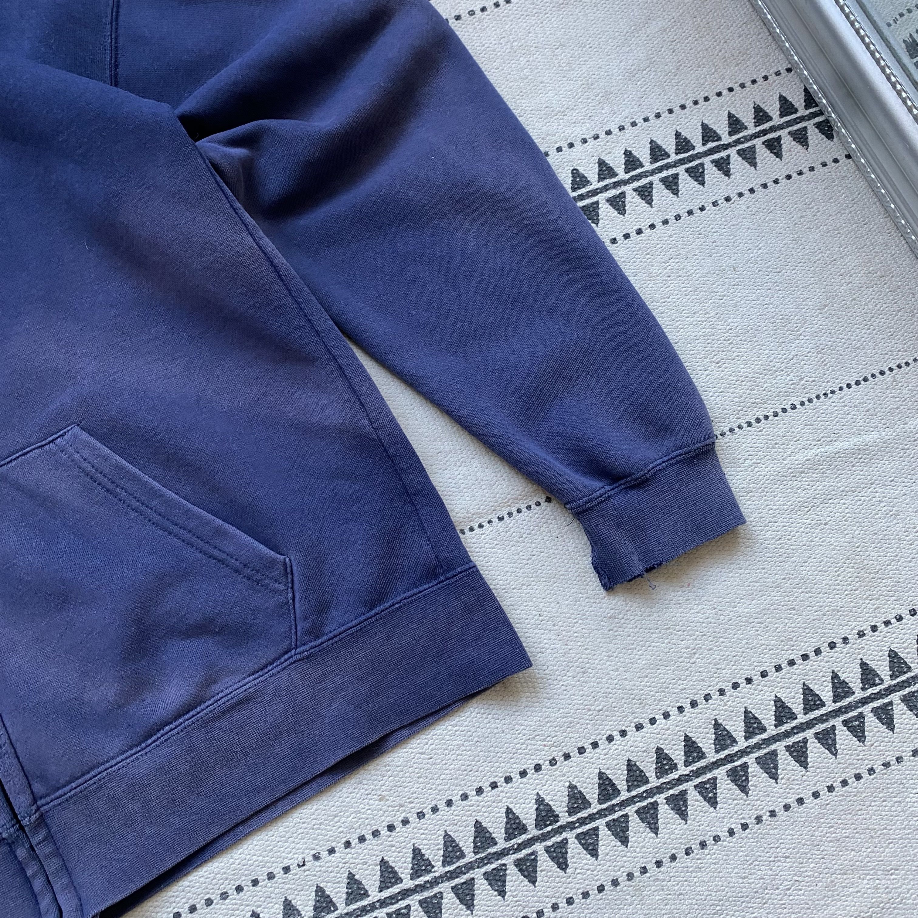 Russell Athletic 🦏 Vintage 90s Thrashed Blank Zip Hoodie Y2K Russell Style Size US M / EU 48-50 / 2 - 6 Thumbnail