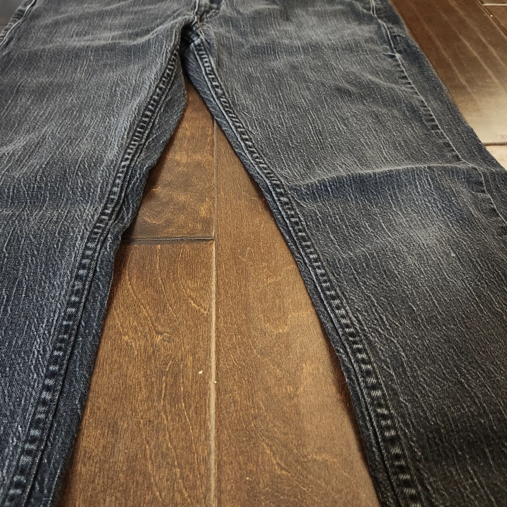 Denime Adam Levine The Dean Jeans Mens Black Gray Heathered Denim Straight 34X32 Regular City College Mens Jeans Size US 34 / EU 50 - 6 Thumbnail