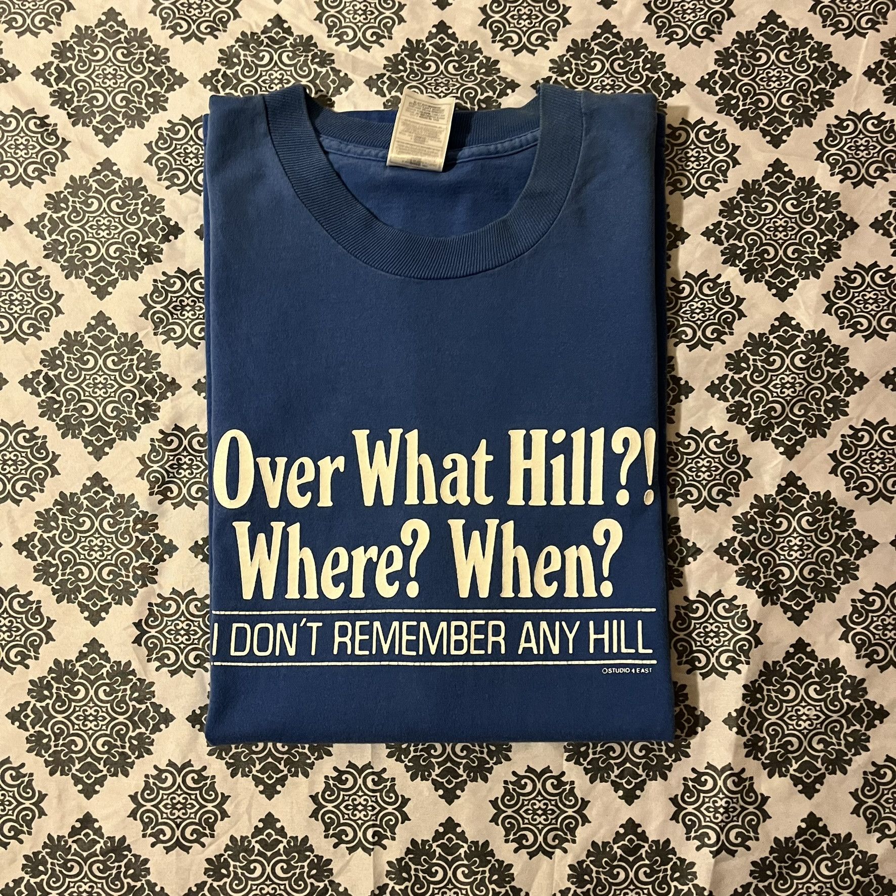 Fruit Of The Loom VTG 90s Over What Hill? Where? When? Funny Tee Size US XL / EU 56 / 4 - 1 Thumbnail