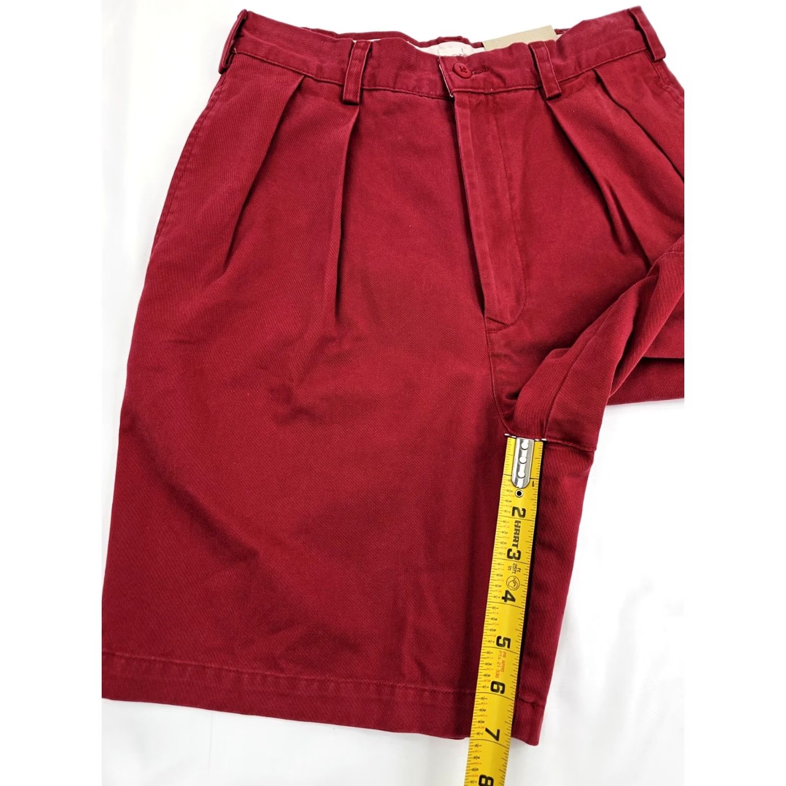 J.Crew VINTAGE J. Crew High Rise Chino Pleated Cotton Shorts Women 29 Cranberry Red 7" Inseam Mens? Size 29" - 3 Thumbnail