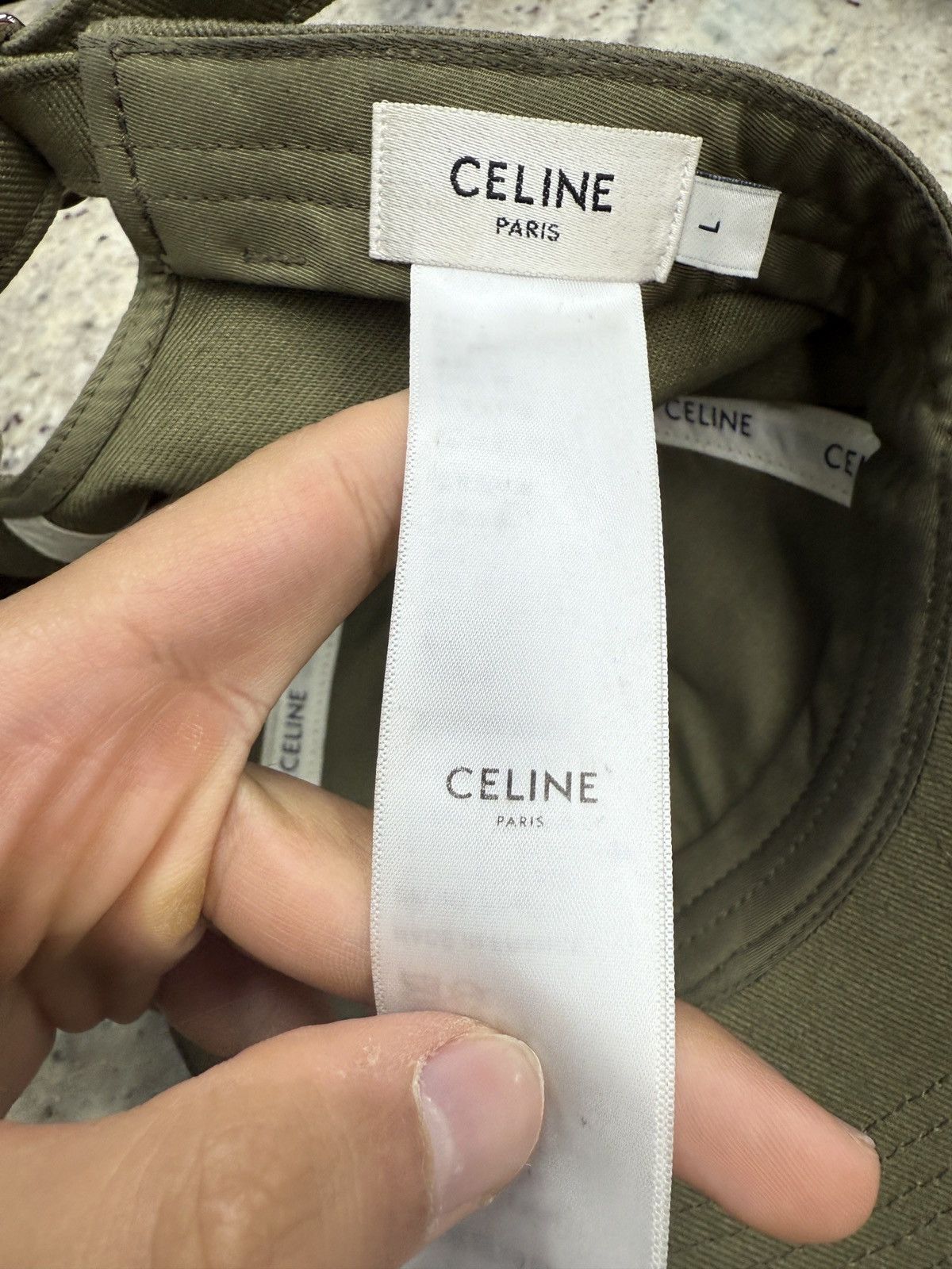 Celine Celine Olive Dad Hat Size 32 - 6 Thumbnail