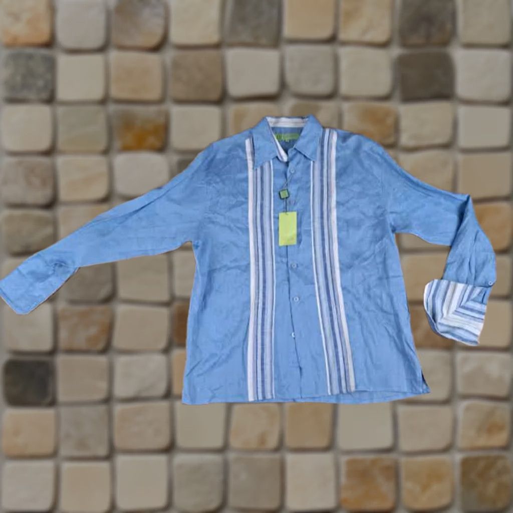 X-LARGE NWT Vintage Linen Shirt - Long Sleeve, XL, Blue, Button-Up, Maxini, Collar, 100% 31in, 26in Size US XL / EU 56 / 4 - 1 Thumbnail