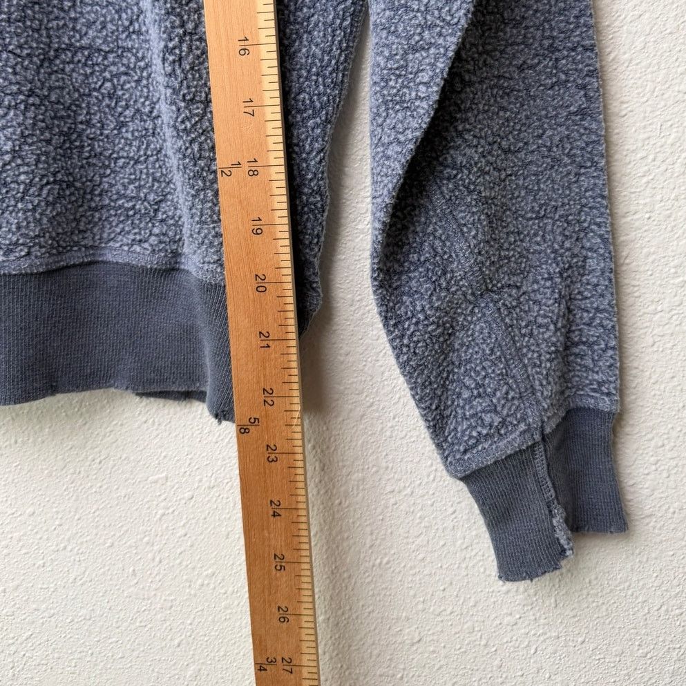 THE GREAT The Great. Blue Fleece Sweatshirt Distressed Raw Hem Size 0 Size XS / US 0-2 / IT 36-38 - 16 Thumbnail
