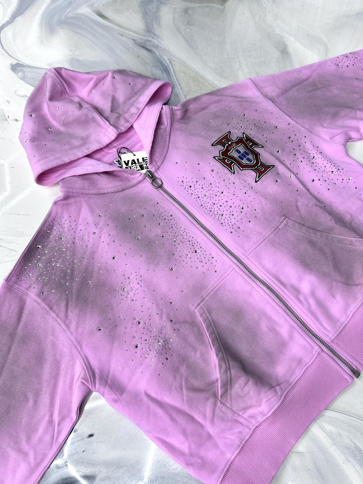 Vale Vale Pink Venus Crystal Cluster Zip Up Hoodie Size L Size US L / EU 52-54 / 3 - 10 Thumbnail
