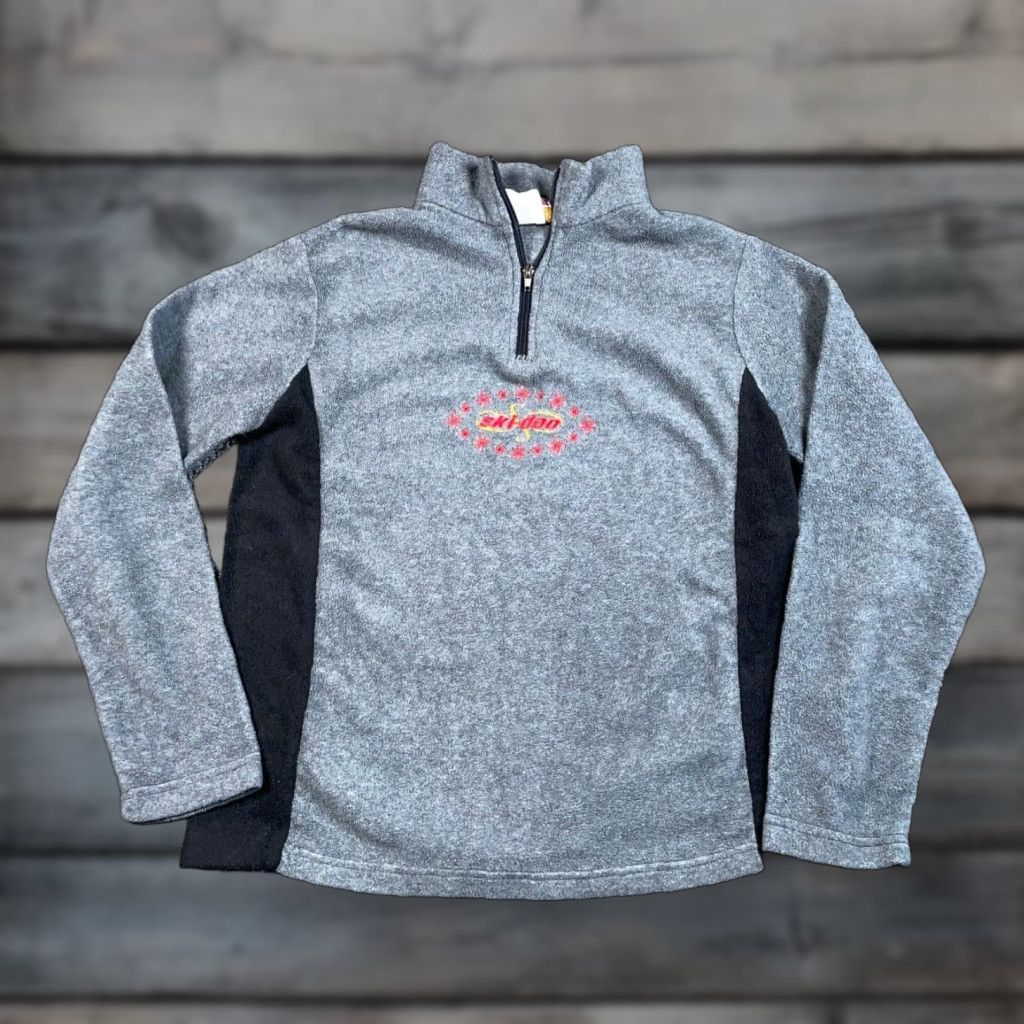 Vintage VTG Ski-Doo 1/4 Zip Fleece Pullover Women's Medium Gray Lightweight 90s Sno Gear Size M / US 6-8 / IT 42-44 - 1 Thumbnail