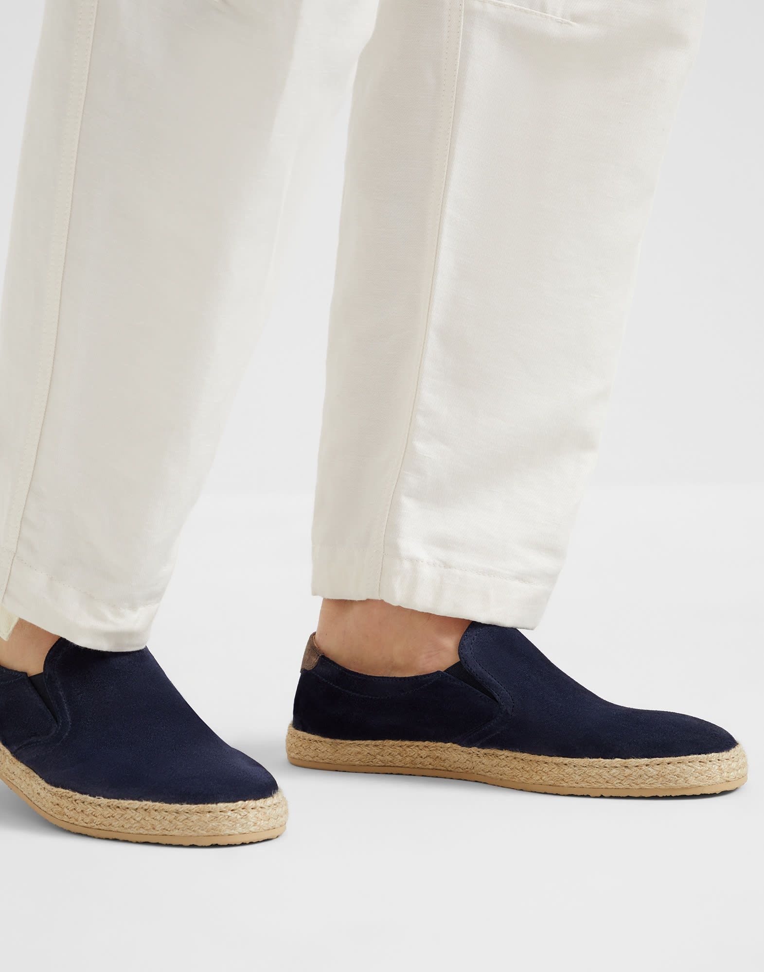 Brunello Cucinelli o1la1rc1a0326 Washed Suede Slip-Ons in Blue Size US 10 / EU 43 - 5 Thumbnail