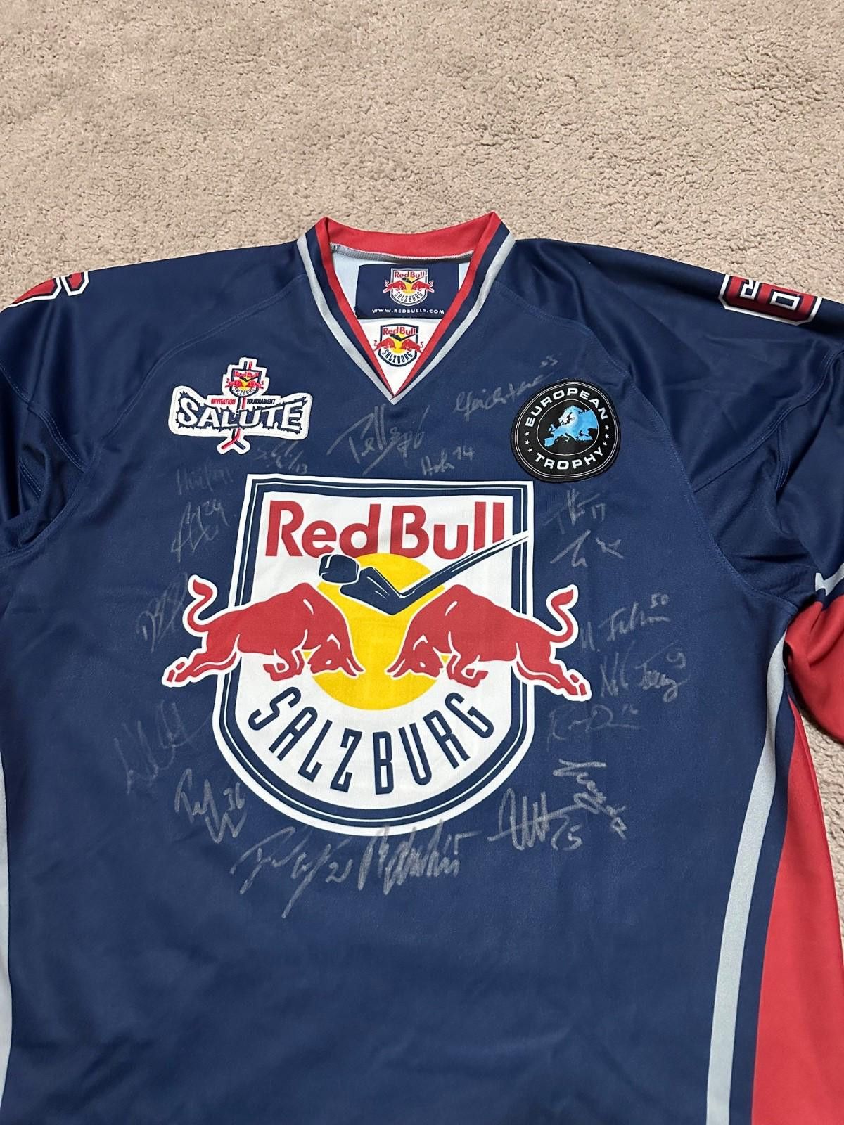 Reebok EC Red Bull Salzburg Ice Hockey Shirt Jersey #6 Pallestrang Size US XXL / EU 58 / 5 - 5 Thumbnail