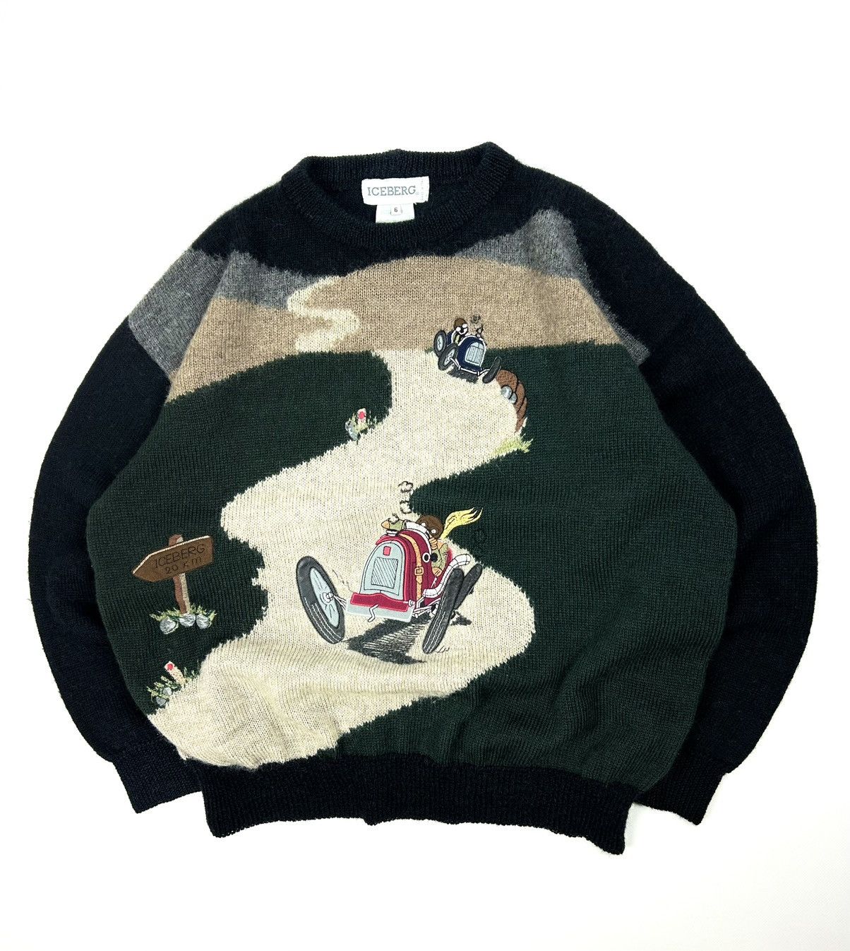 Iceberg rare Iceberg 90s Cartoon Racing Wool Sweater Vintage Italy Size US L / EU 52-54 / 3 - 1 Thumbnail
