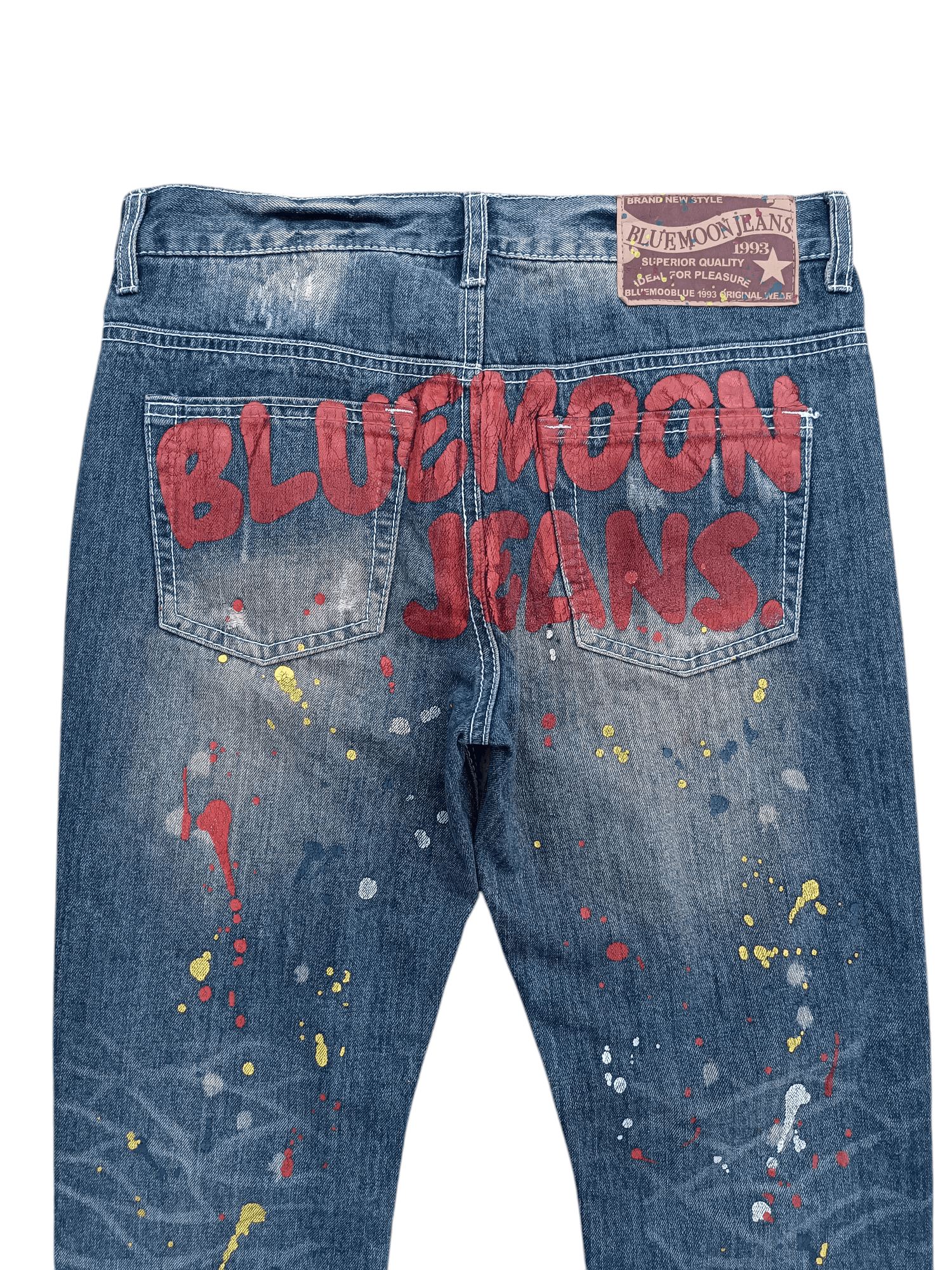 Designer × Japanese Brand × Vintage VINTAGE BLUE MOON BLUE SPLATTER PAINT DENIM Size US 30 / EU 46 - 6 Thumbnail
