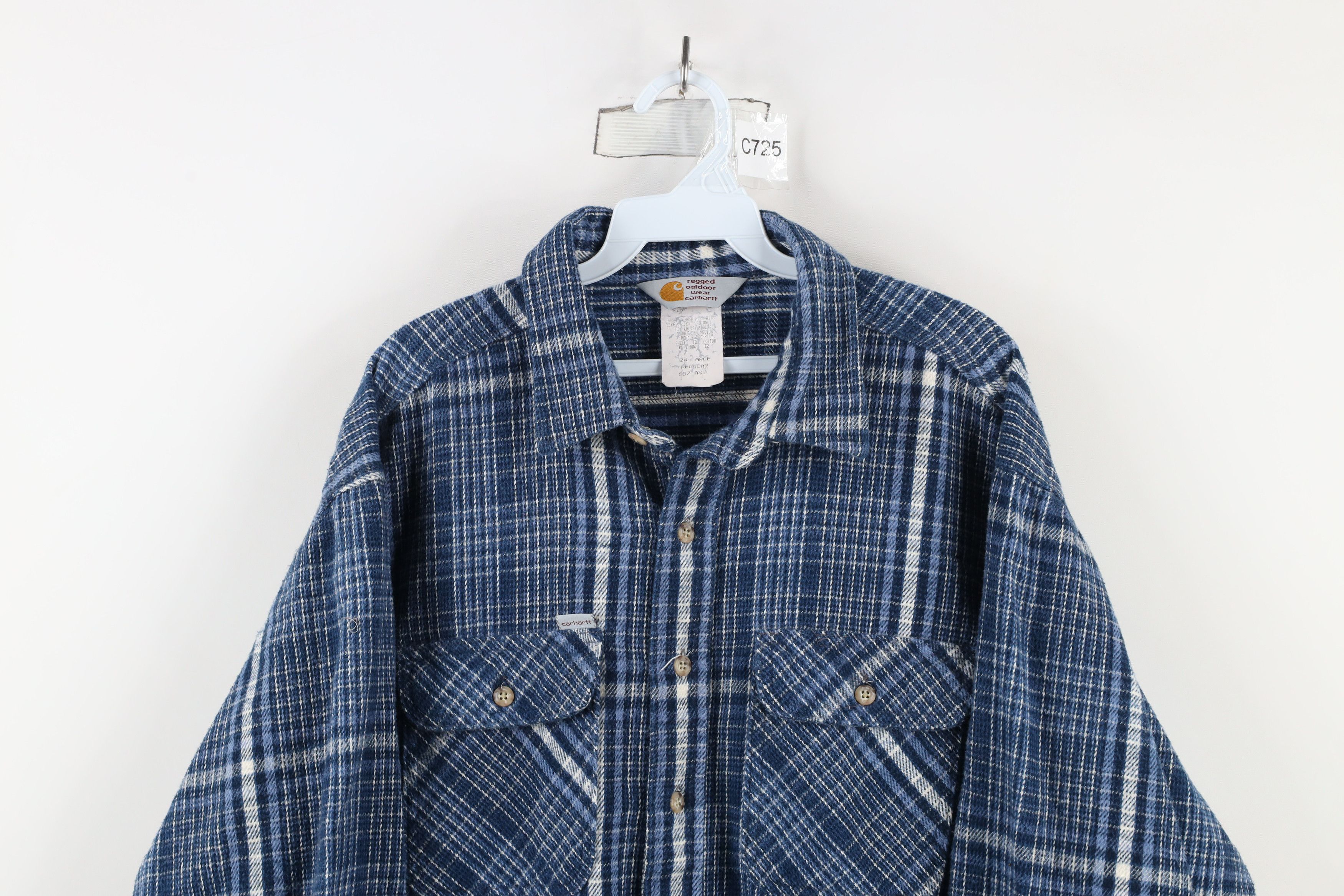 Carhartt × Vintage Vintage 90s Carhartt Heavyweight Flannel Button Shirt USA Size US XXL / EU 58 / 5 - 2 Thumbnail