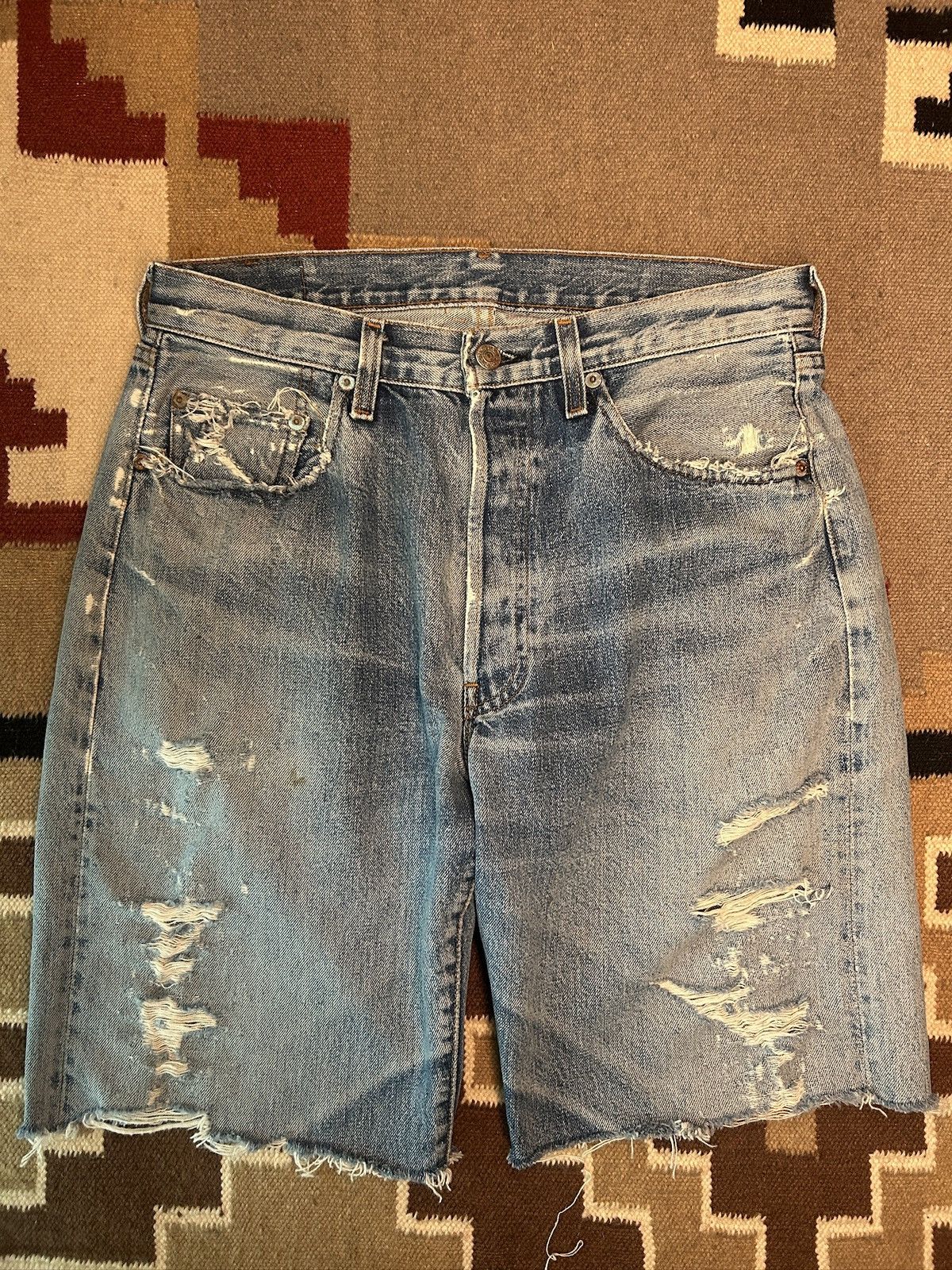 Levi's Vintage Clothing Levi’s Vintage Big E Shorts 90s LVC Denim Shorts Size US 30 / EU 46 - 4 Thumbnail
