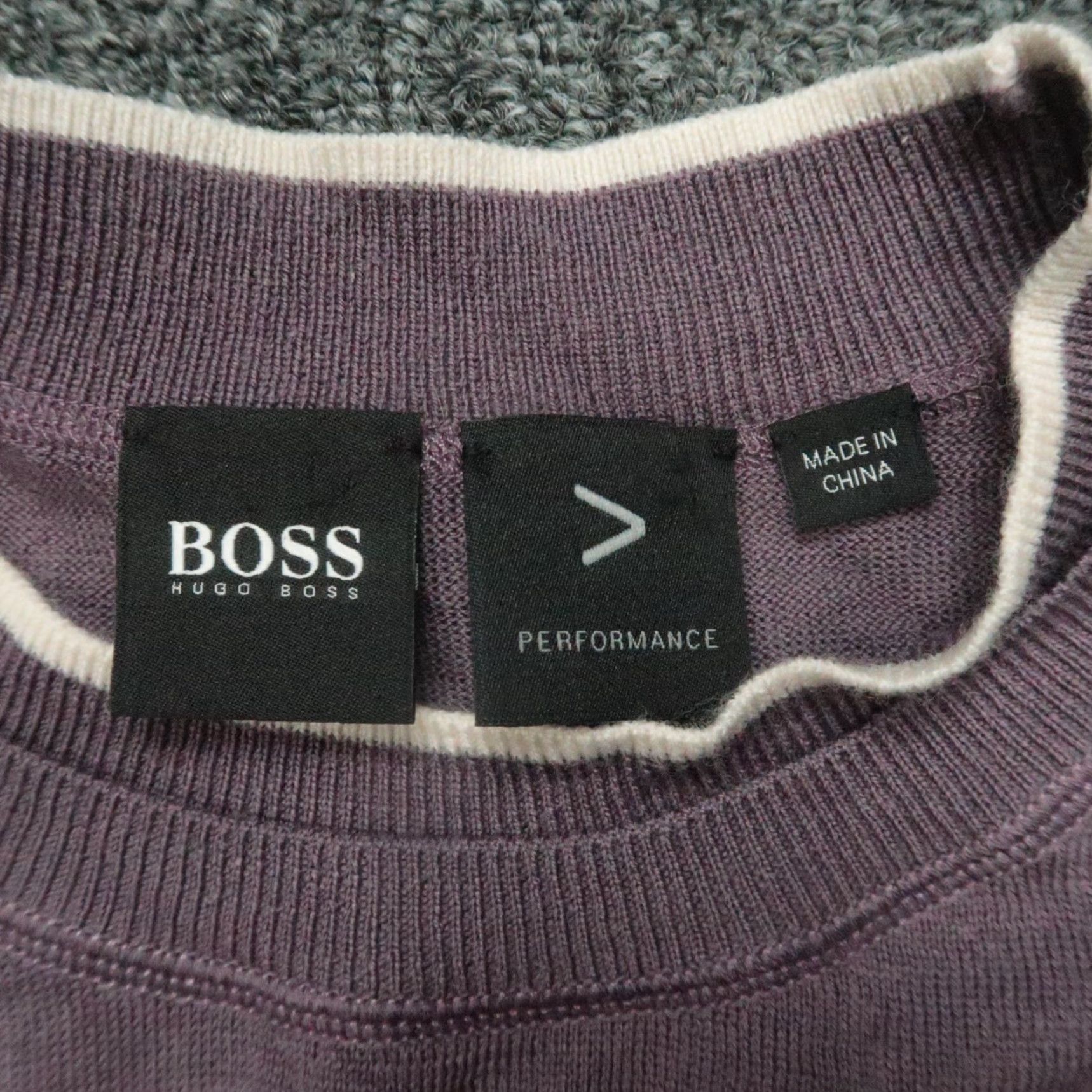 Hugo Boss HUGO BOSS Sweater Men XL Purple Wool Crew Neck Knit Pullover Slim Long Sleeve All Seasons Winter Spring Fall Size US XL / EU 56 / 4 - 3 Thumbnail