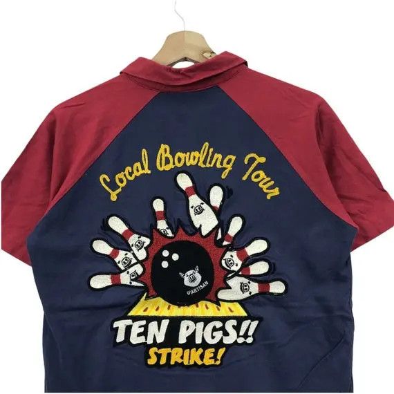 Studio D'Artisan Vtg STUDIO D’ARTISAN JAPAN Bowling Team Polo Tee Shirt Pigs Size L / US 10 / IT 46 - 8 Thumbnail