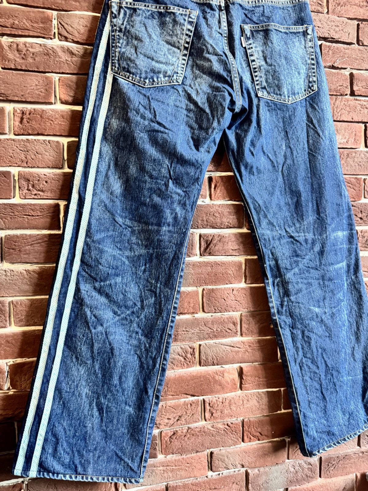 Y-3 Y-3 'SS/2004' RUNWAY 3-Stripe LOGO Blue Denim JEANS Sz 34 Size US 34 / EU 50 - 10 Thumbnail