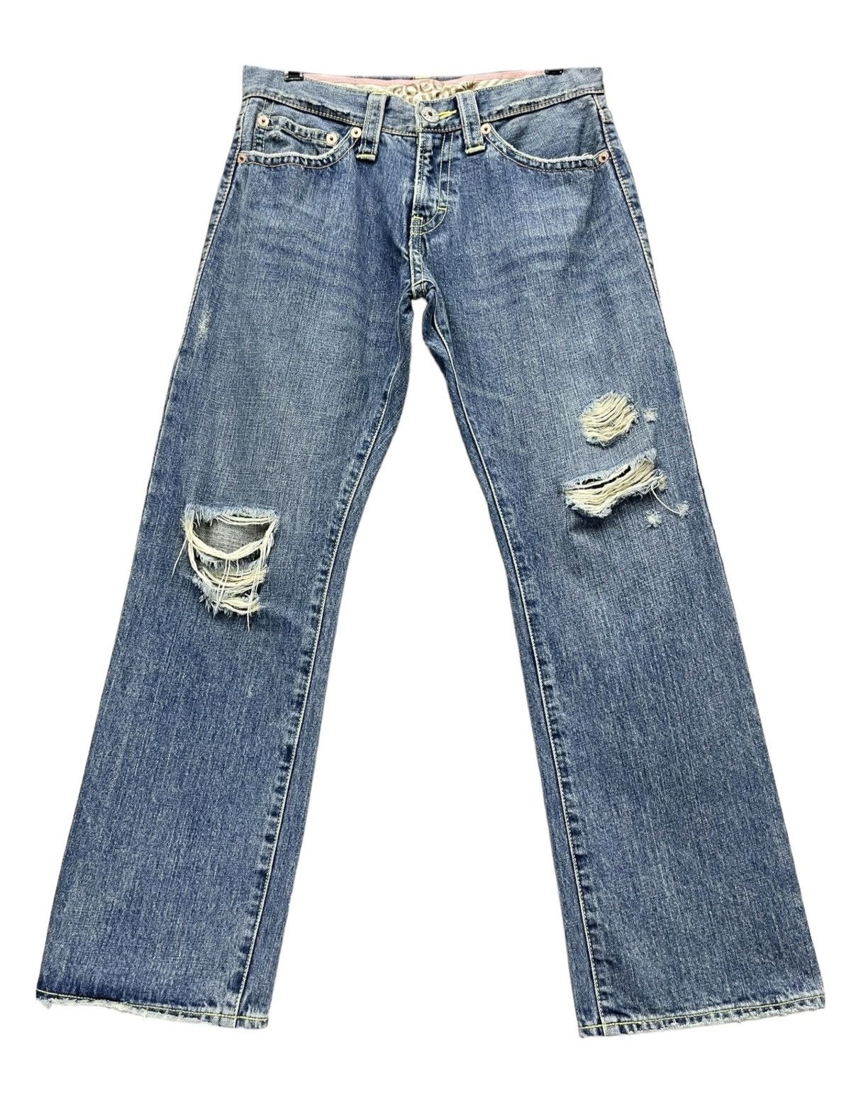 Japanese Brand 🔥FYE🔥90’s CO&LU Distressed Ripped Denim Hysteric Style Size US 30 / EU 46 - 4 Thumbnail