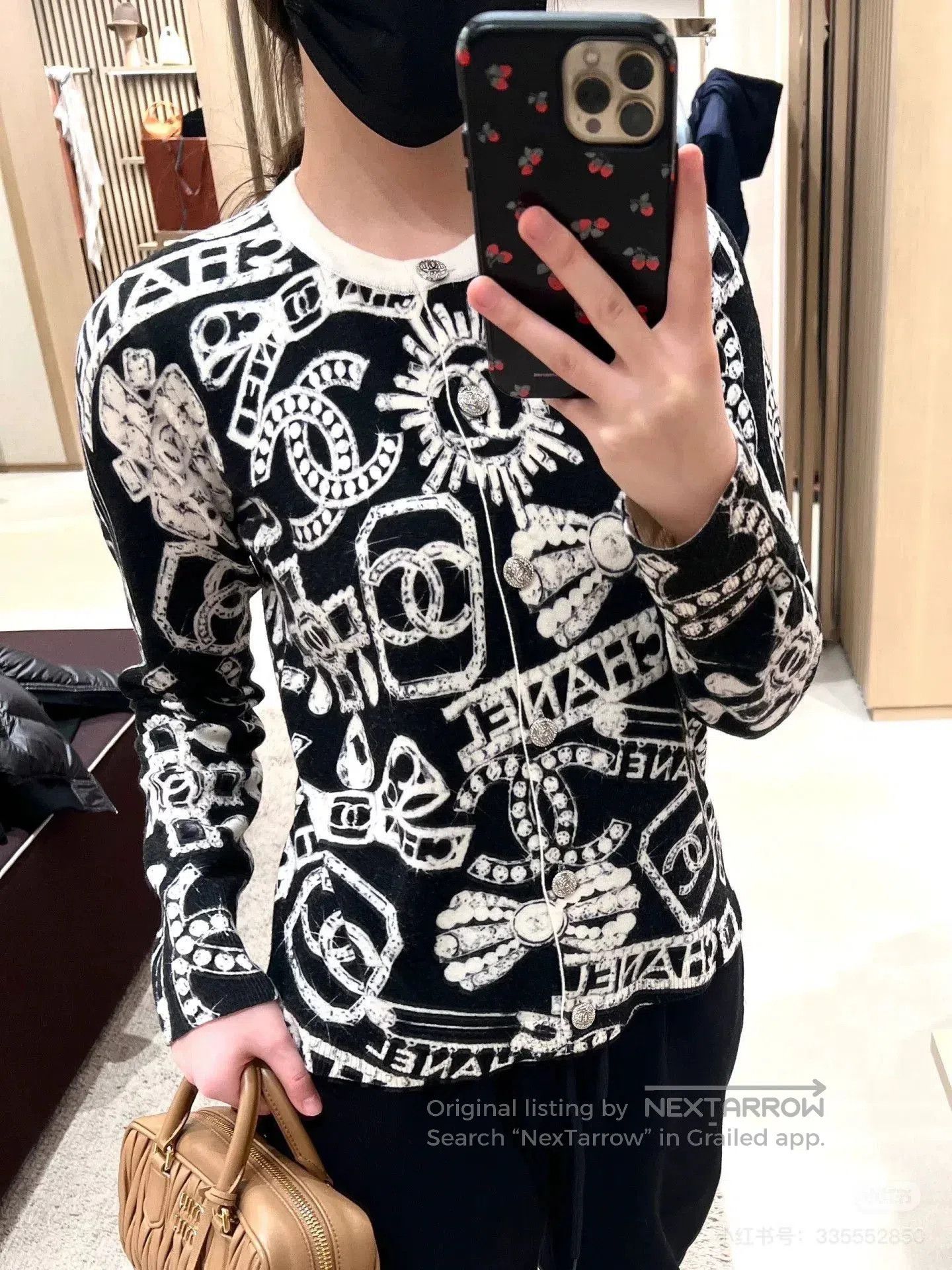 Chanel Chanel Coco Neige Black White Knit Cardigan. Size US S / EU 44-46 / 1 - 9 Thumbnail