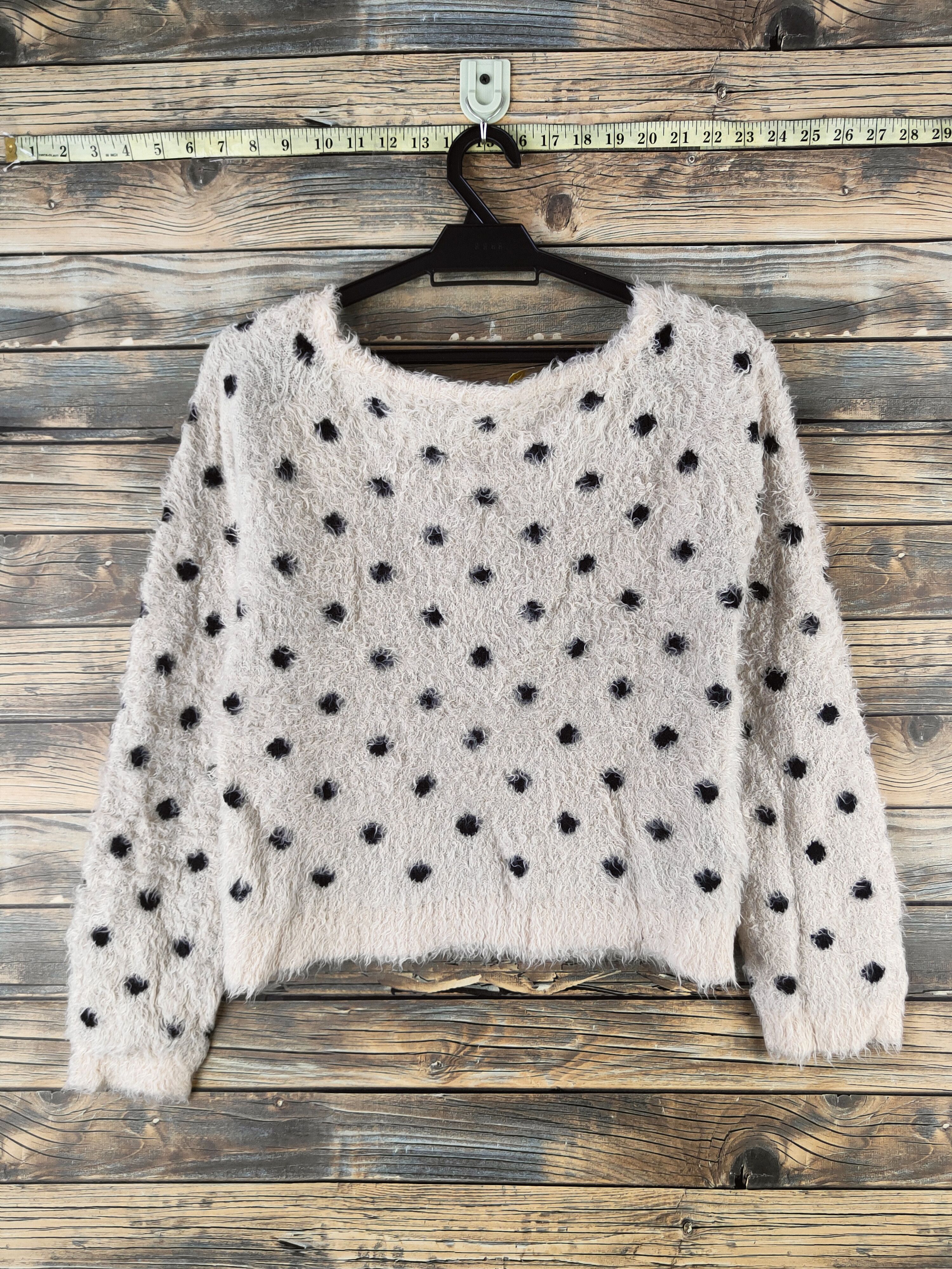 Japanese Brand DL Rose Bud Beige Polkadot Fur Mohair Knitwear #46-1001 Size S / US 4 / IT 40 - 7 Thumbnail