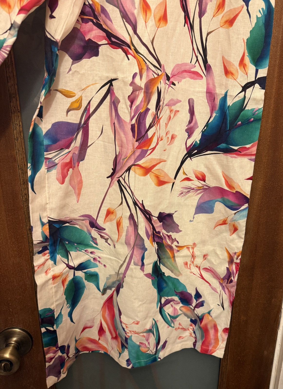 Other Calia Unbleached Floral WideLeg Hi Waist Swim Coverup Pant Size 34" / US 12 / IT 48 - 7 Thumbnail