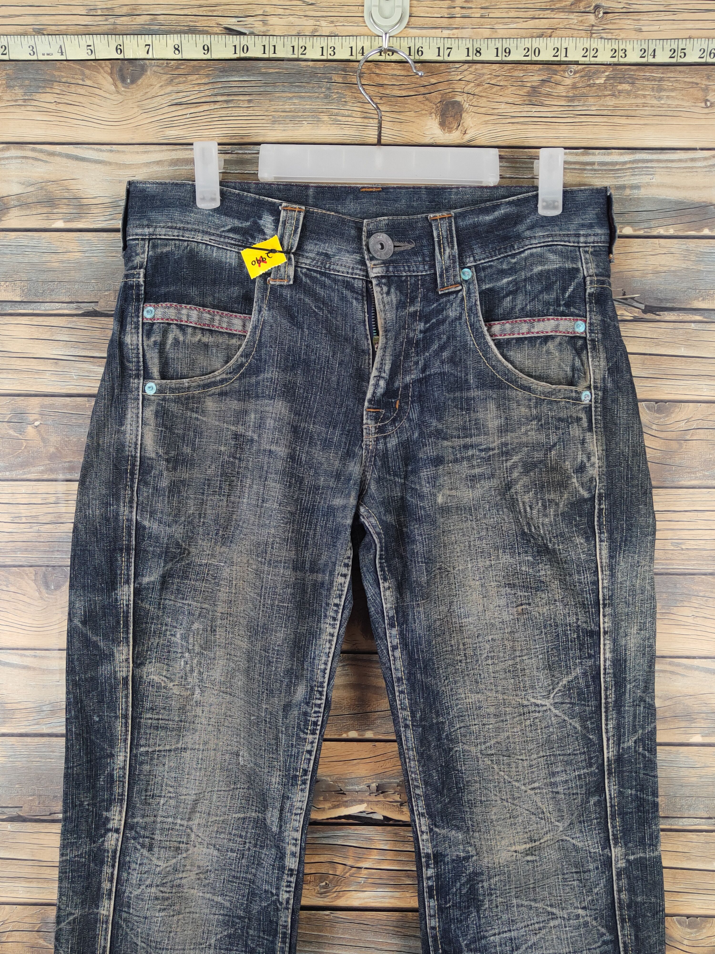 Japanese Brand Japan Dark Blue Distressed Ripped denim Jeans #W1386 Size US 32 / EU 48 - 2 Thumbnail
