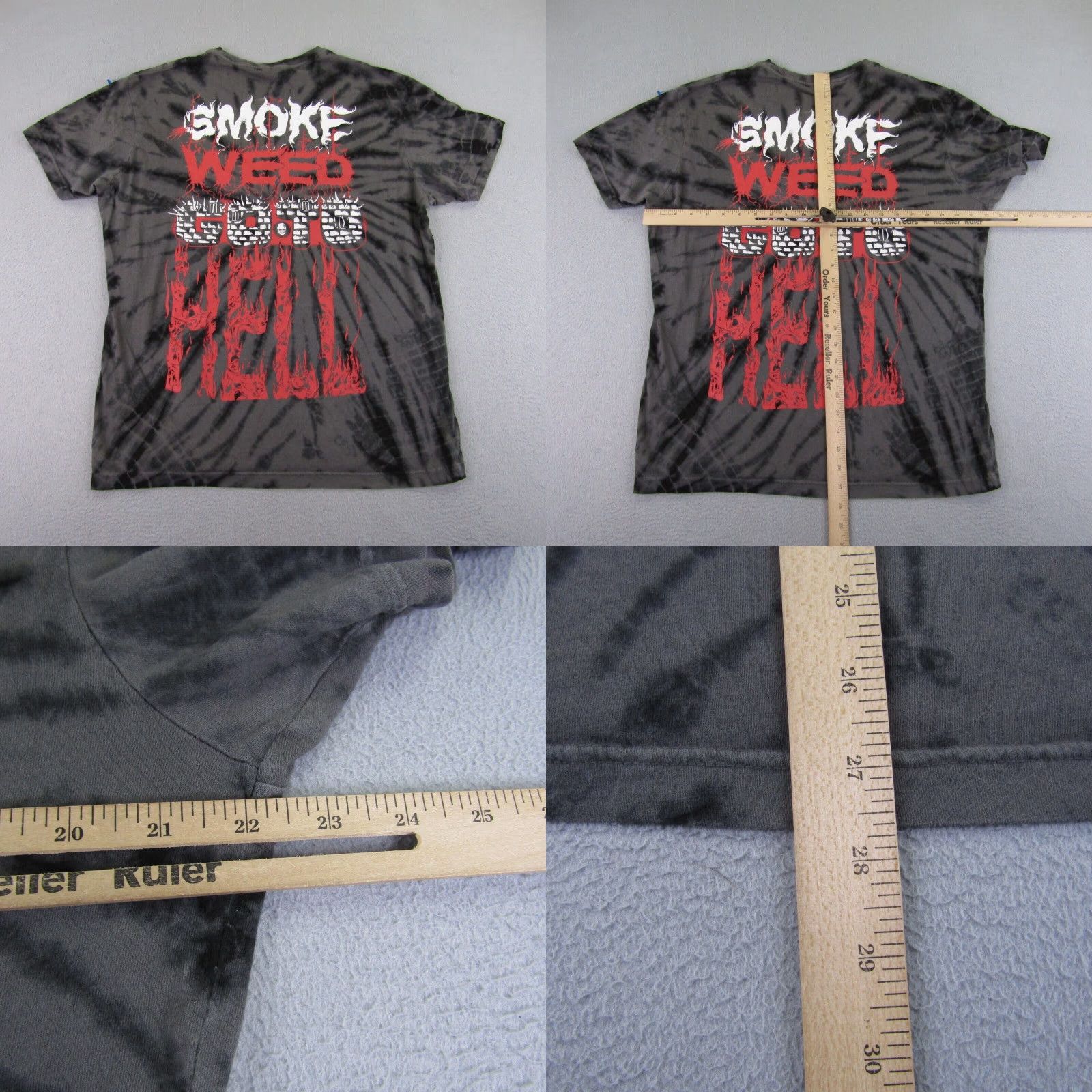 Vintage Teenage Shirt Mens M Gray Tie Dye Skull Tee Geometric Graphic Print Size US M / EU 48-50 / 2 - 8 Thumbnail