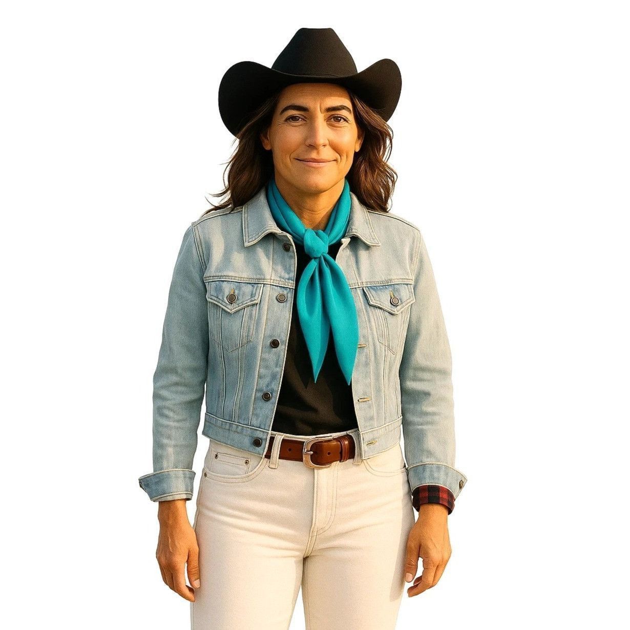 Other Teal Blue Wild Rag Large Scarf 35x35" Satin Western Accessor Size ONE SIZE - 4 Thumbnail